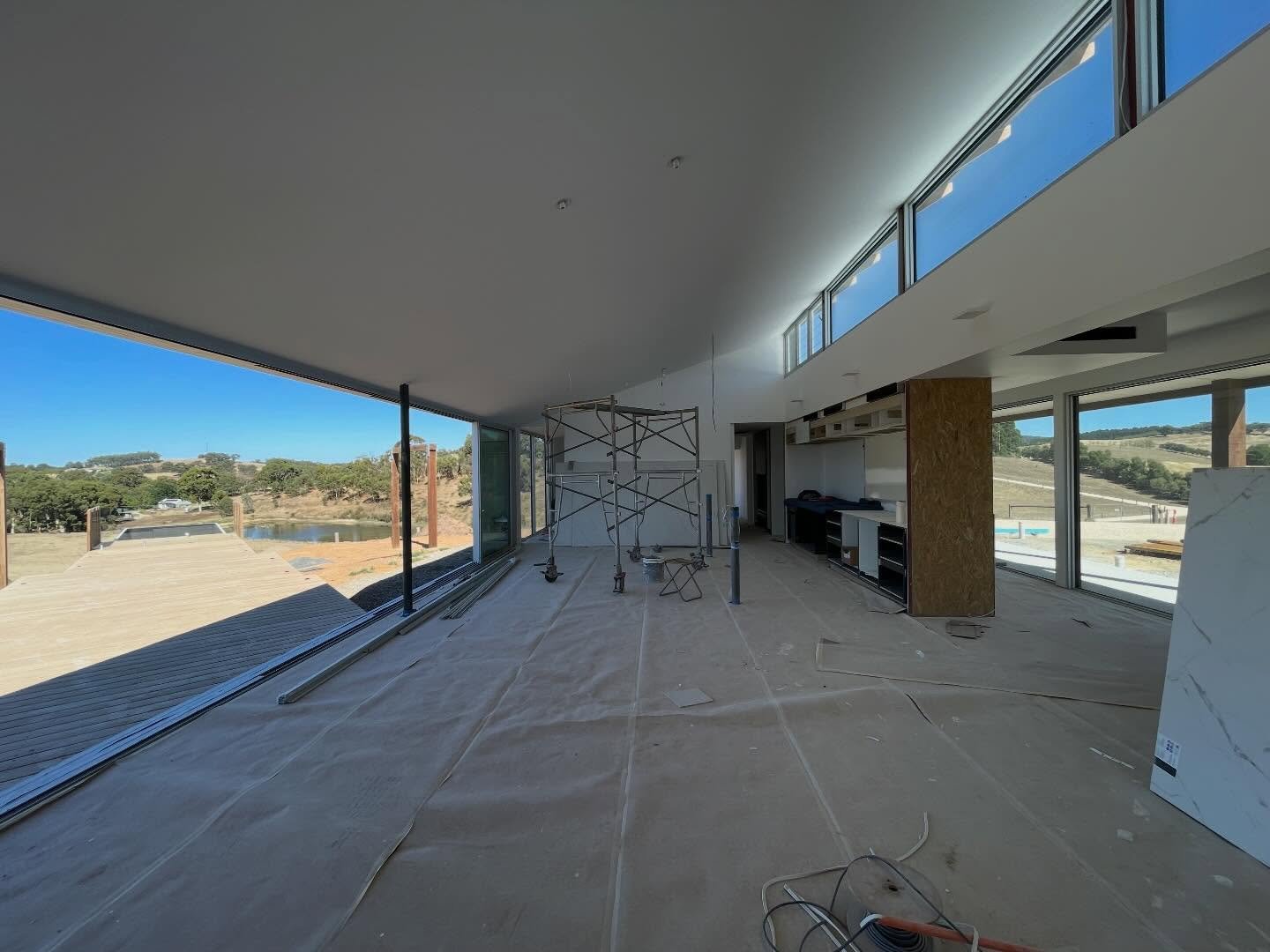 Oakbank house coming together. Northern highlight windows will let permit winter sun into the living spaces whilst the eaves still provide shading at this time of year #equinox