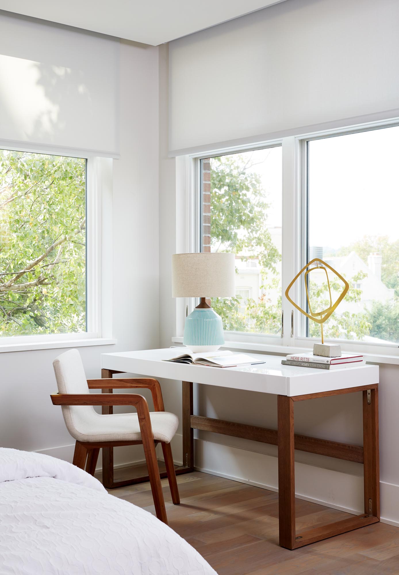 Modern Home Office Bedroom wooden table with single chair