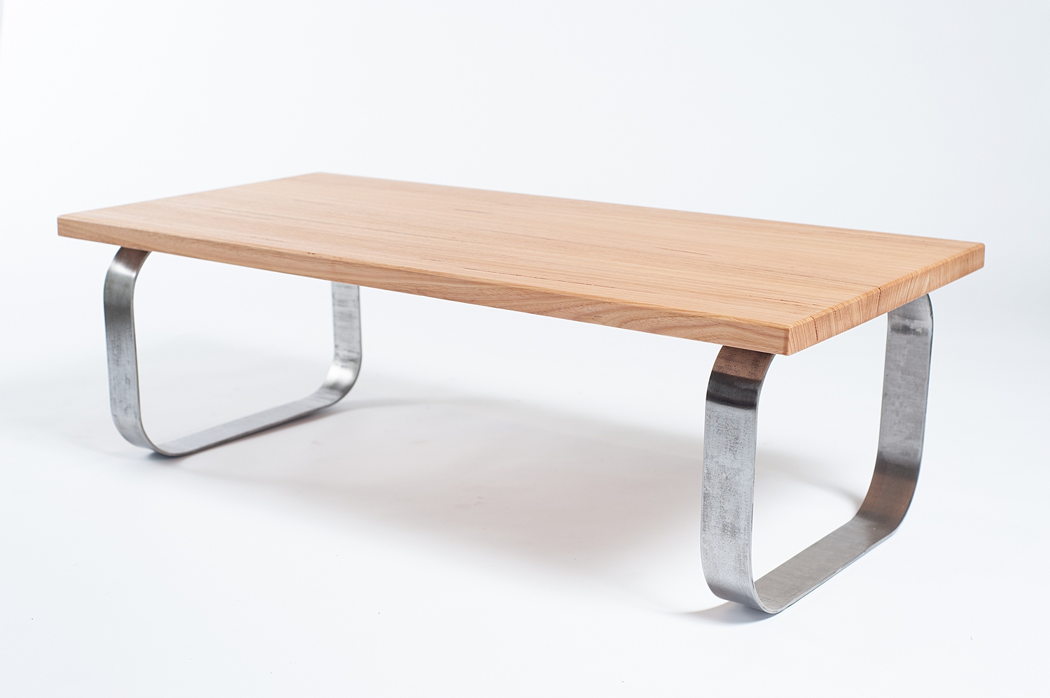 Handmade Victorian Ash and raw steel coffee table