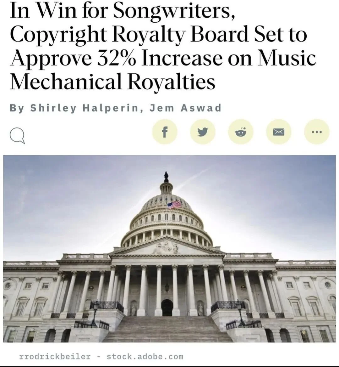 ❗Monumental win for songwriters today with the CRB mechanical rate set to increase from .09 to .12 per duplication 💪🔥 This is just the beginning ✌️❤️🎶 #socialmediaroyalties #valueyourself