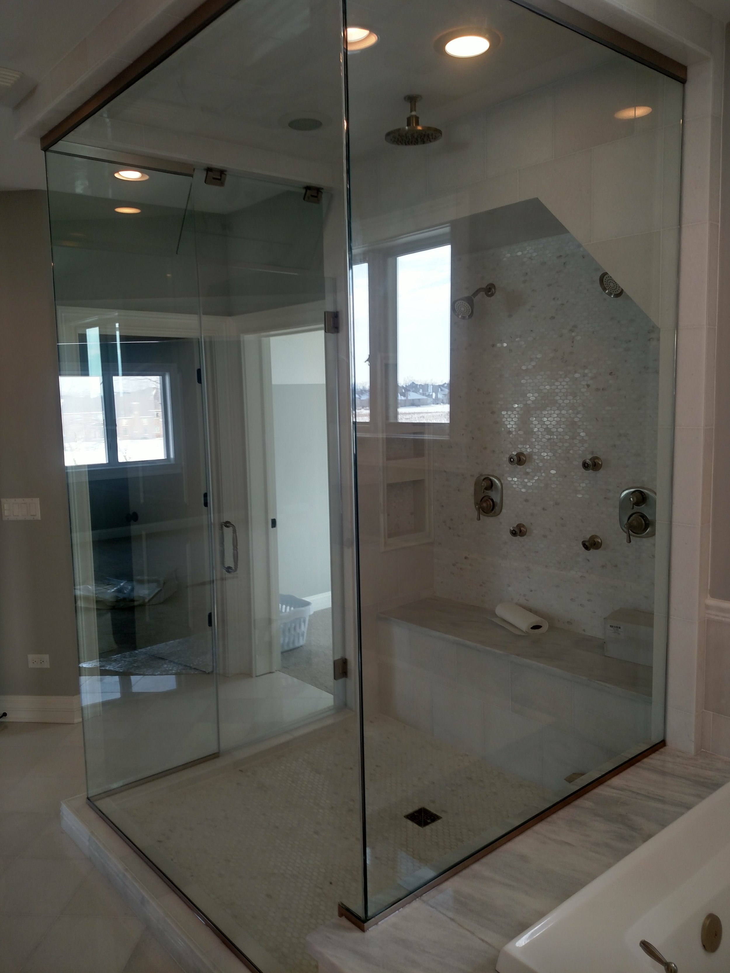 Custom Glass Enclosure For Waterfall Shower & Steamer