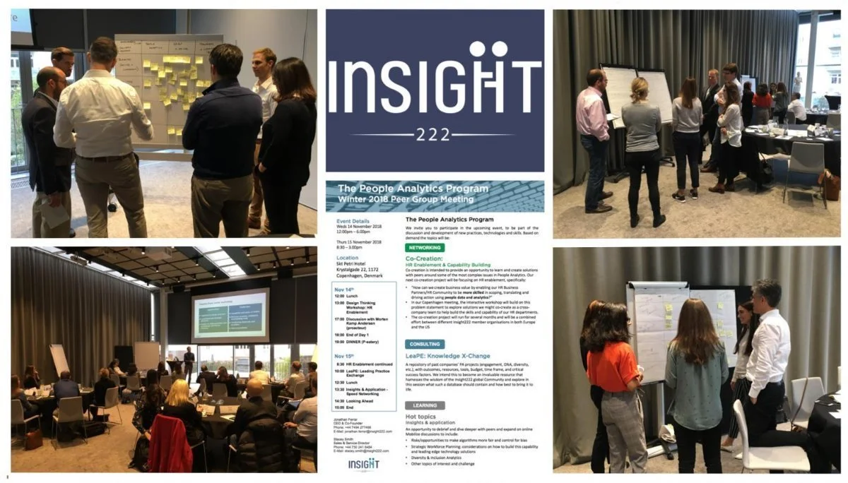 Images from the Winter Peer Group Meeting of European members of Insight222’s People Analytics Program in Copenhagen