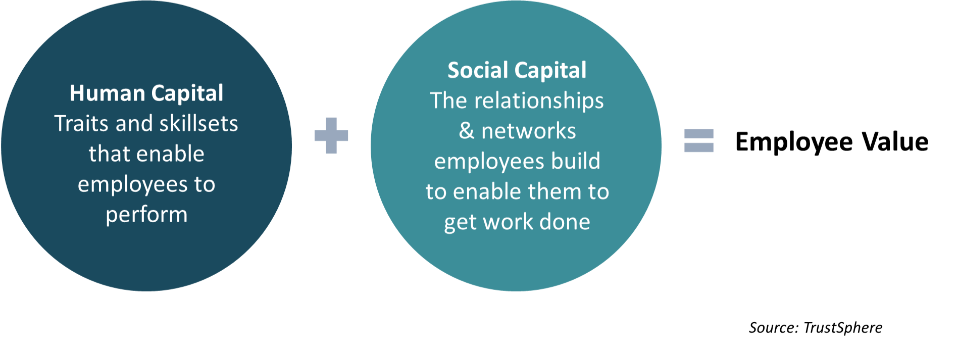FIG 3: Employee value is derived from human and social capital (Source: TrustSphere)