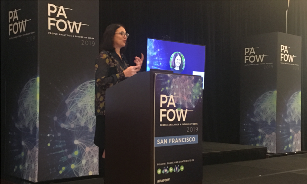 Dawn Klinghoffer, Head of People Analytics at Microsoft, speaking at the PAFOW conference in San Francisco on 31 January 2019