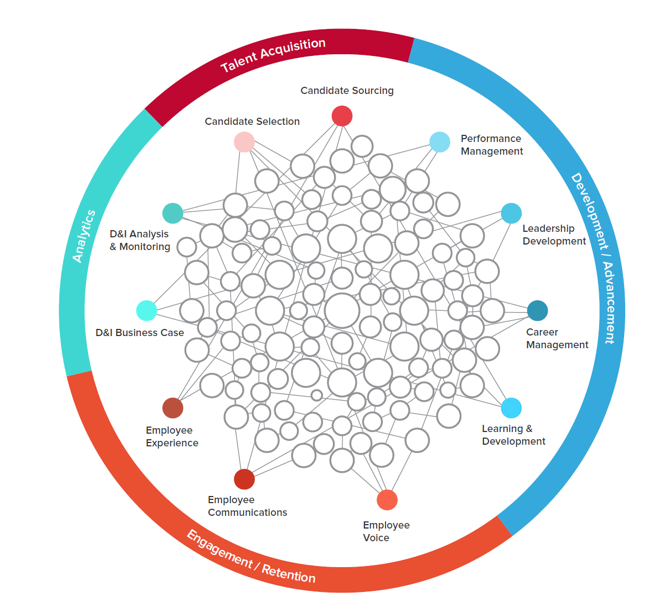 Fig 1. Categories of D&I Technology Within Talent Management Activities (Source: Stacia Garr, RedThread Research and Mercer)