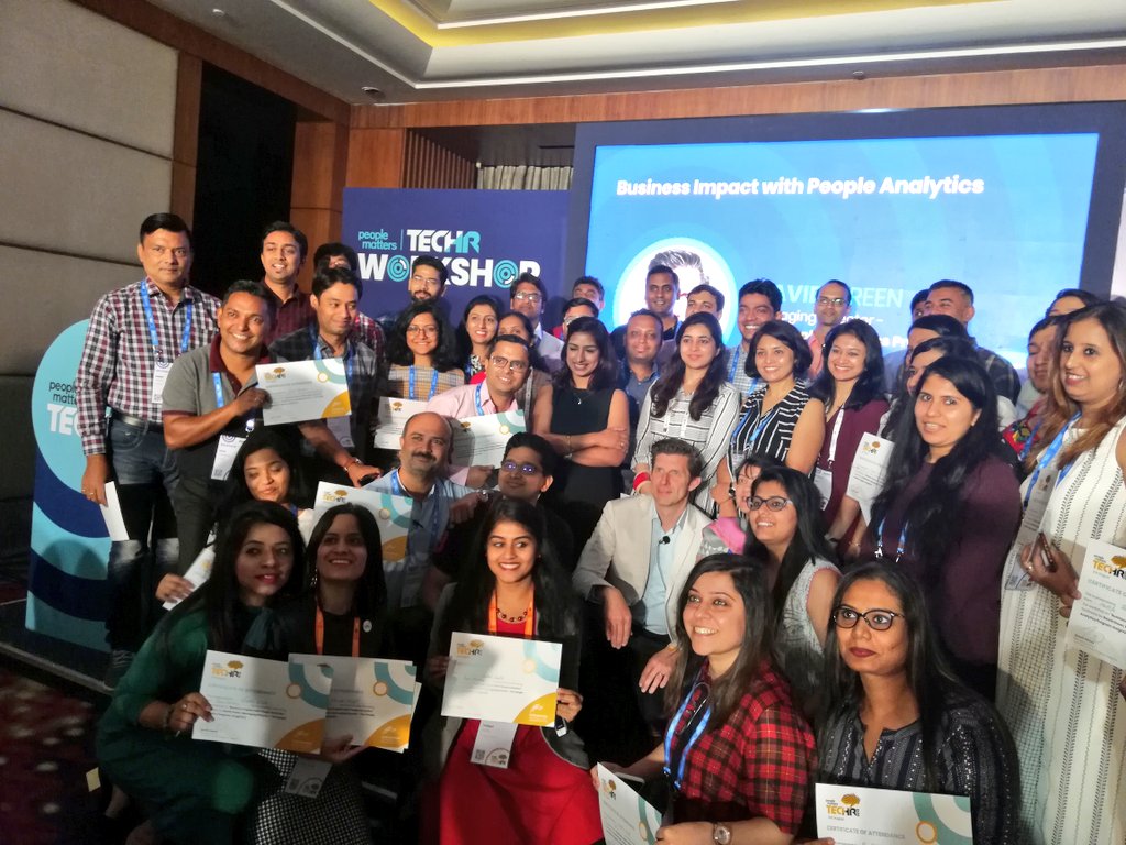 Attendees of my workshop at People Matters TechHRIN with their certificates!