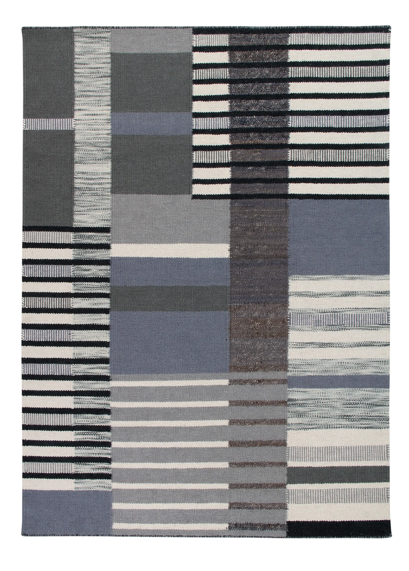Ana & Noush Rug, Scandi, Designer, Grey, Modern, Handmade Wool Rug