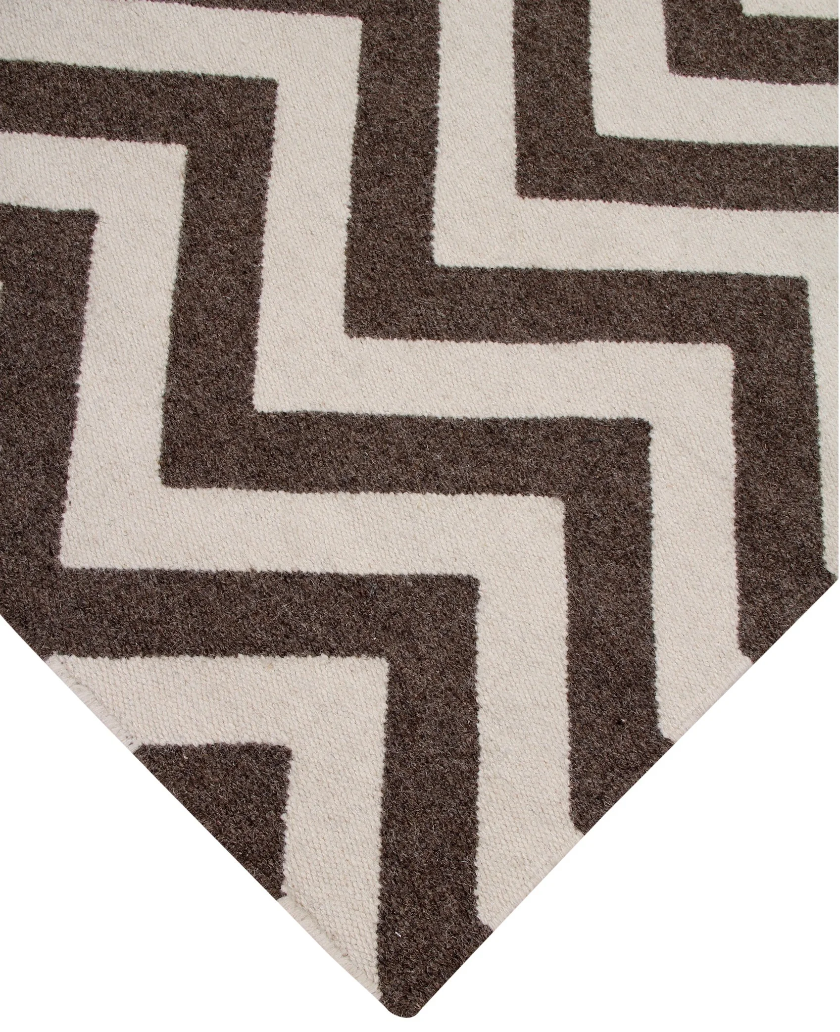 Ana & Noush Rugs, Scandi, Brown, Chevron, Designer, Modern, Handmade, Wool Rug