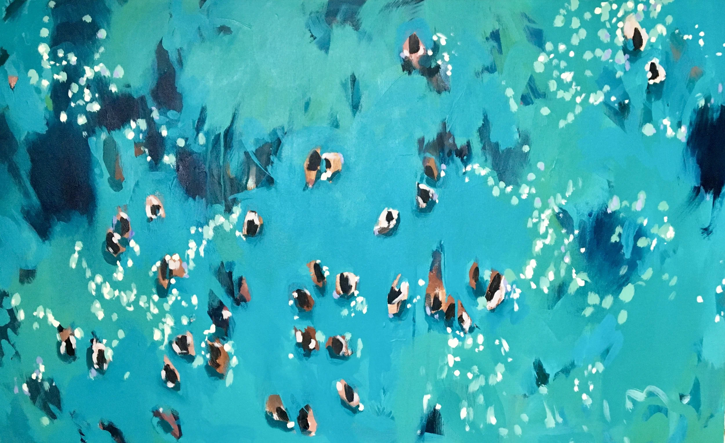 Nina Brooke Blue Swimmers, 2018 70 x 113 cm acrylic on canvas £ SOLD