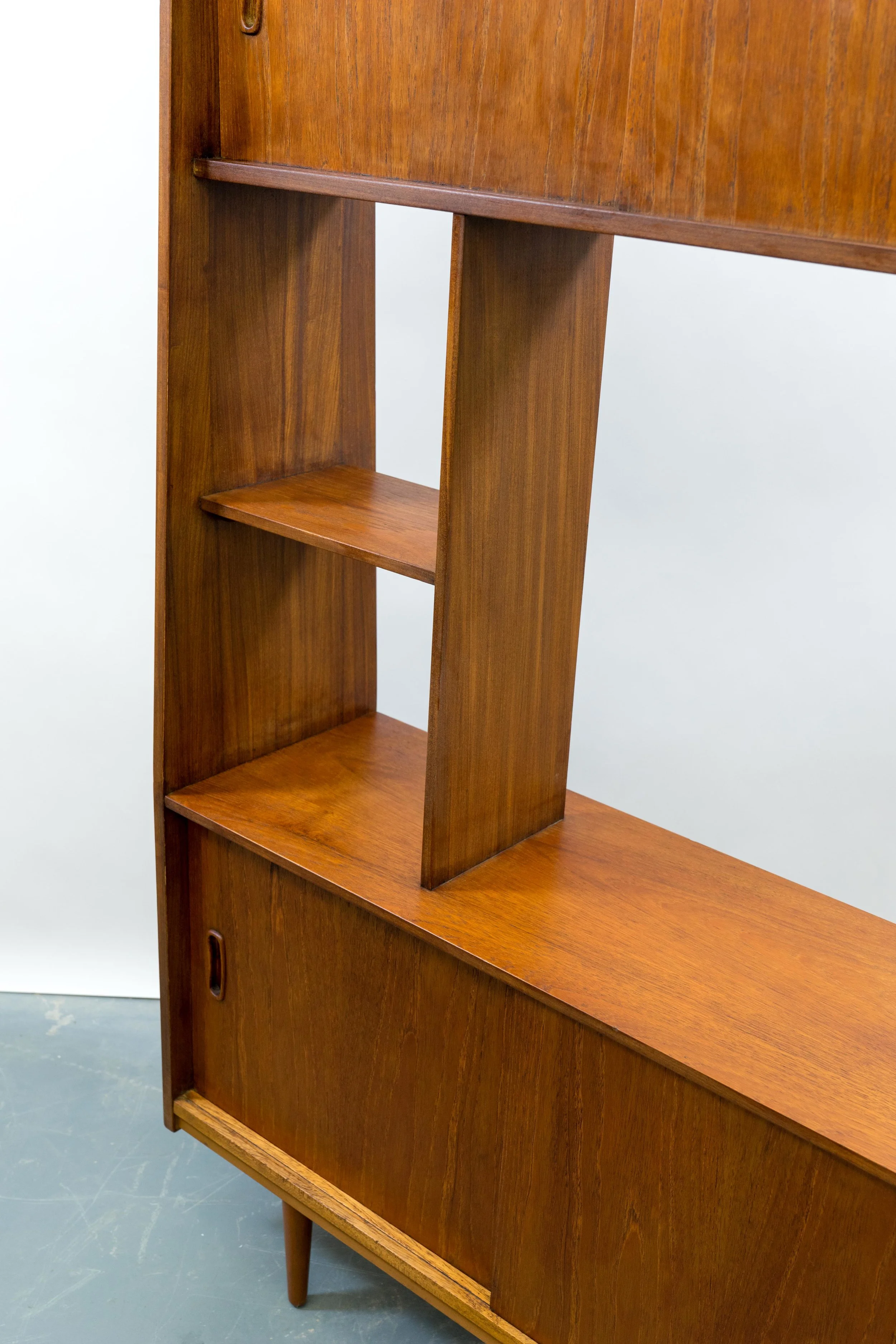 OOW- OLD OLD WOODS -1960's mid century teak room divider cabinet bookshelf