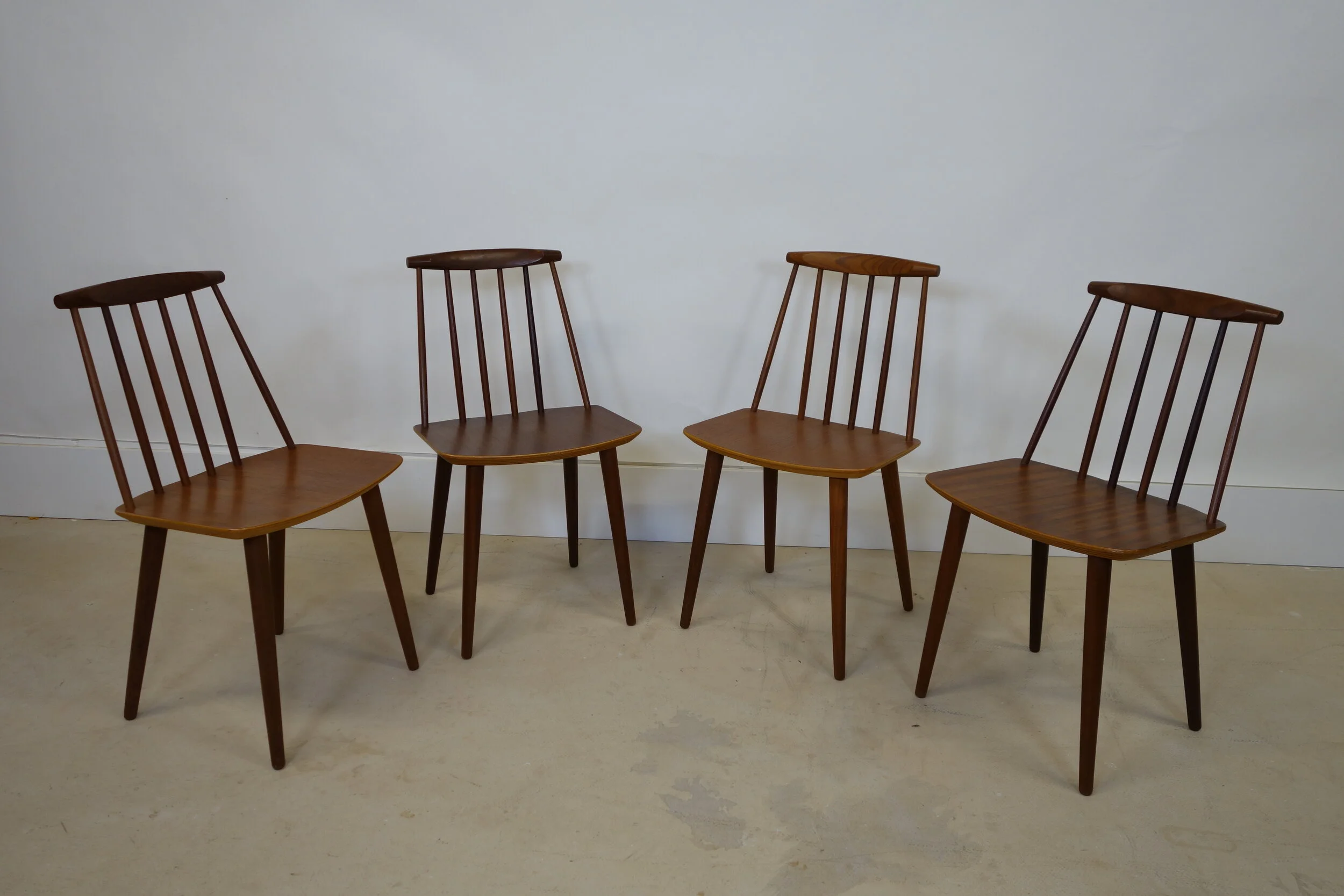 J77 Stickback Chairs by Folke Palsson for FDB Mobler, Denmark.