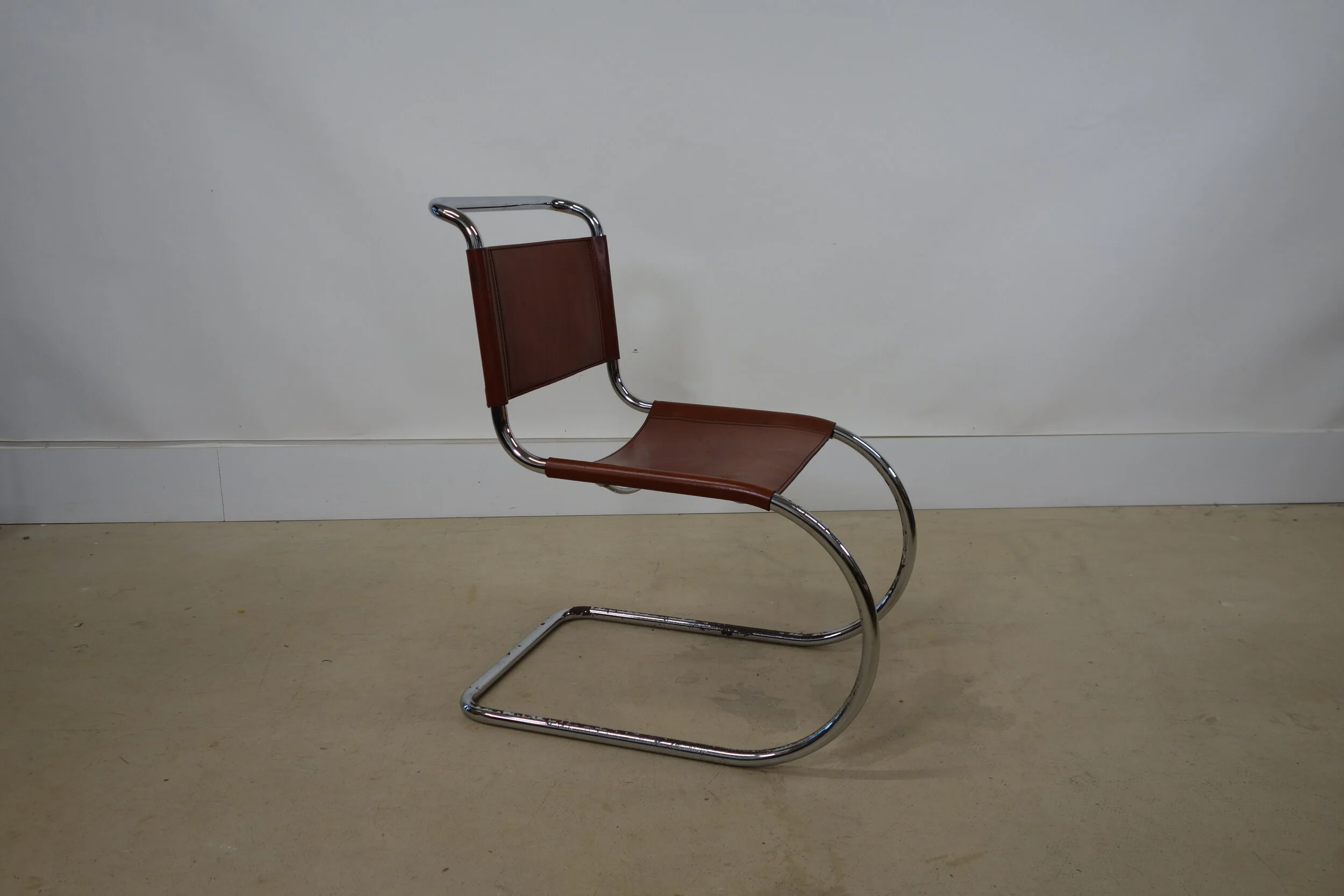 'Thonet' MR10 Chairs By Ludwig Mies van der Rohe, 1970s. old old woods