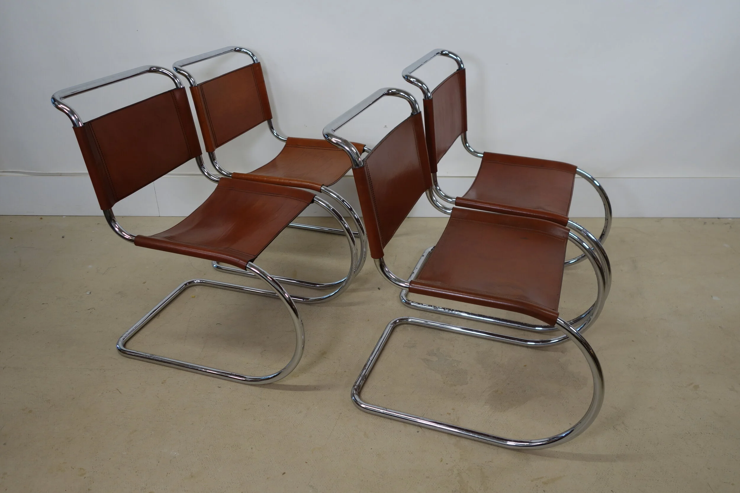 'Thonet' MR10 Chairs By Ludwig Mies van der Rohe, 1970s.