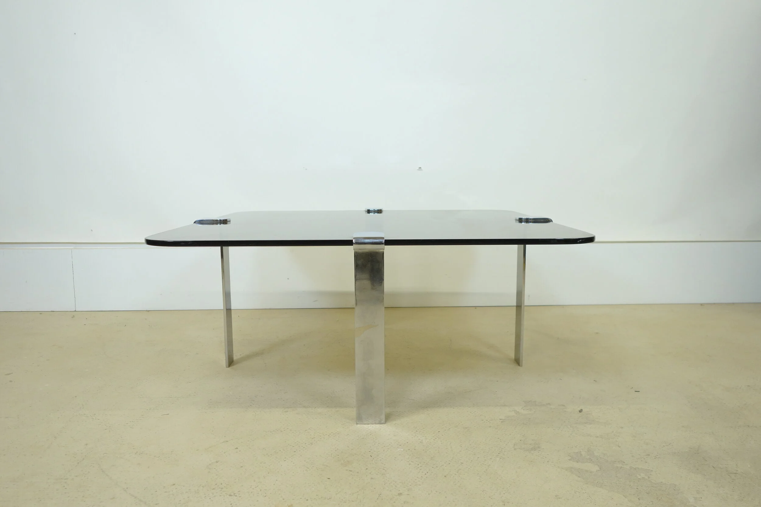 Glass Coffee Table in the Manner of Francois Arnal, 1970s OOW