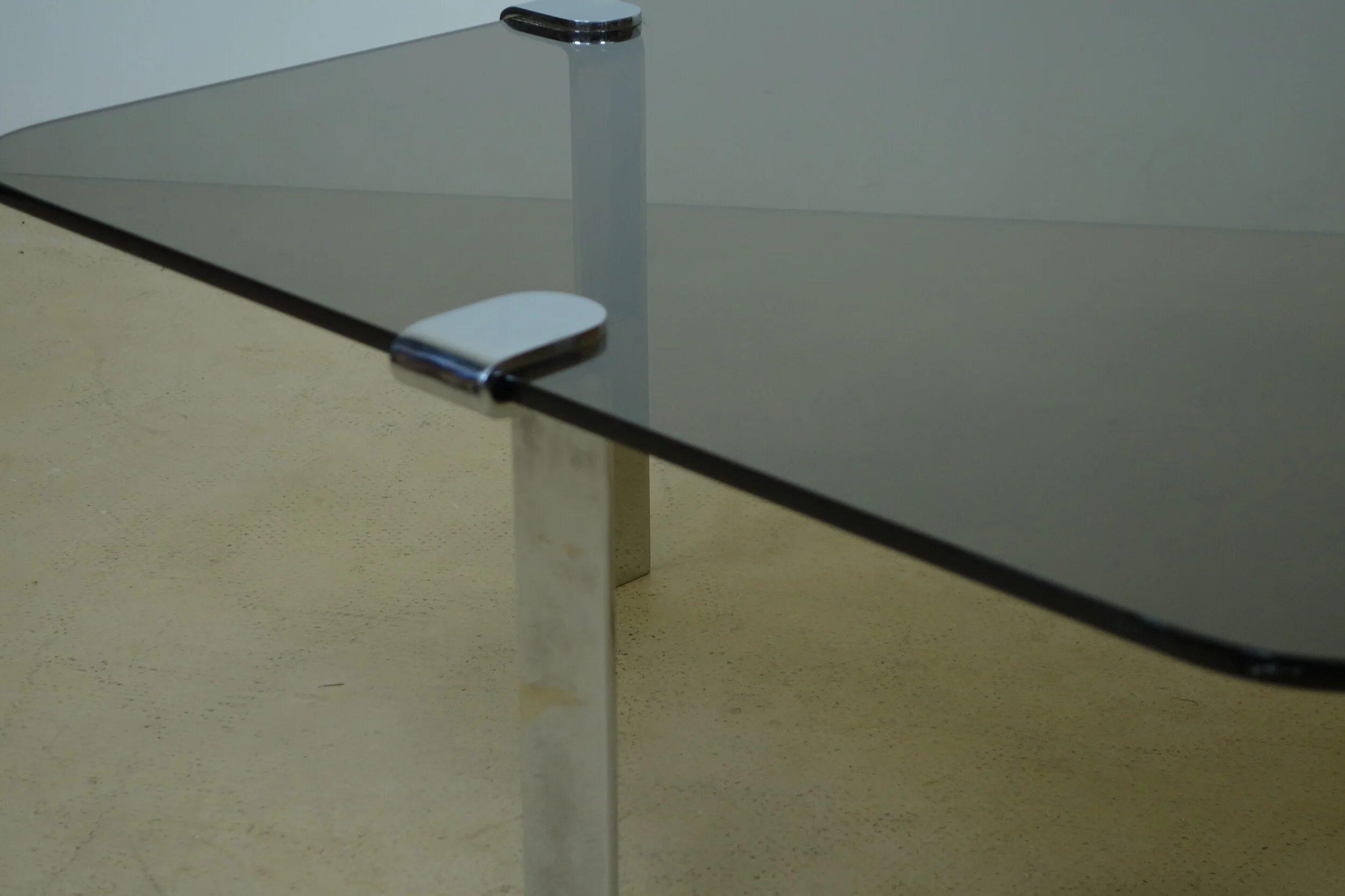 Glass Coffee Table in the Manner of Francois Arnal, 1970s OOW