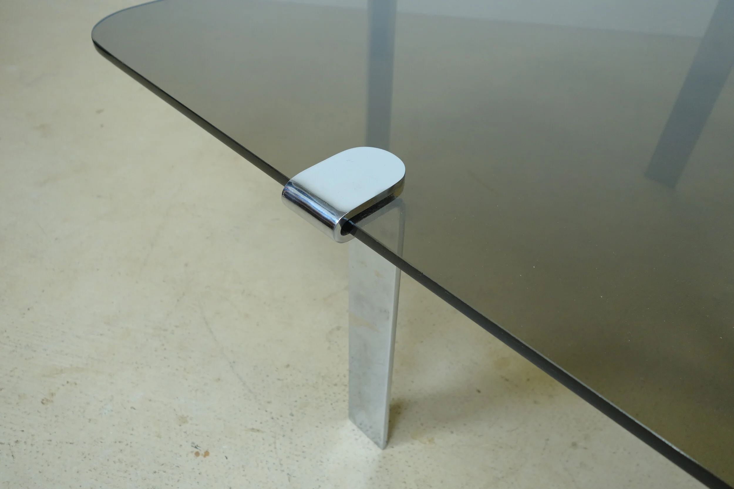 Glass Coffee Table in the Manner of Francois Arnal, 1970s OOW