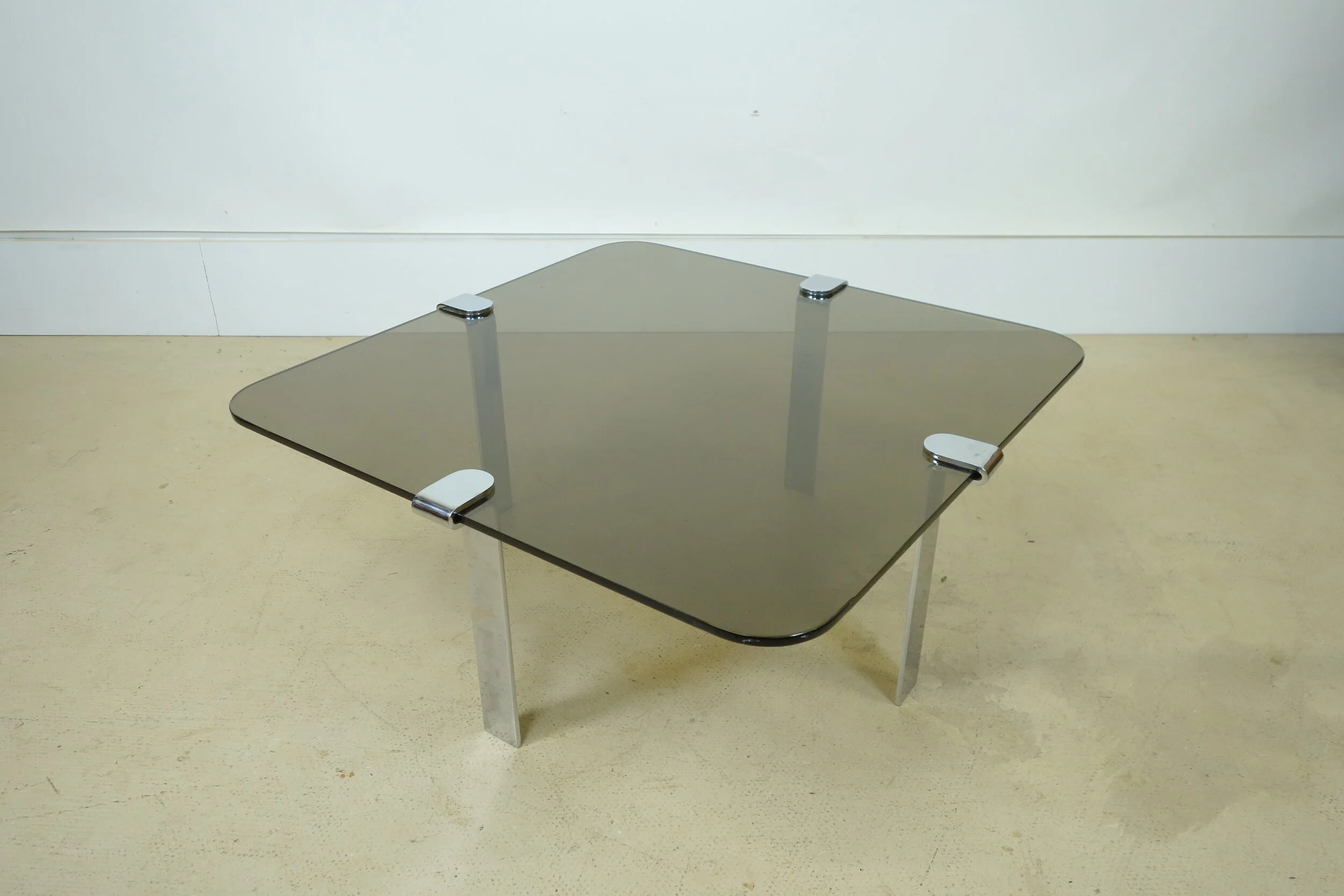 Glass Coffee Table in the Manner of Francois Arnal, 1970s OOW