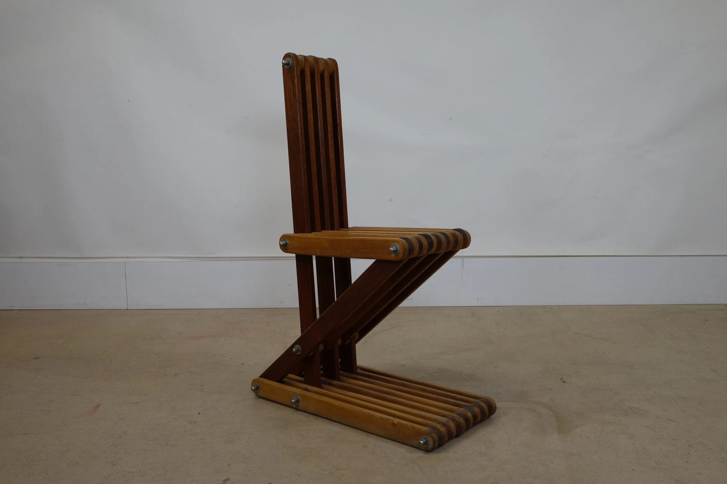 Postmodern Between Lines Chair. Circa 1980