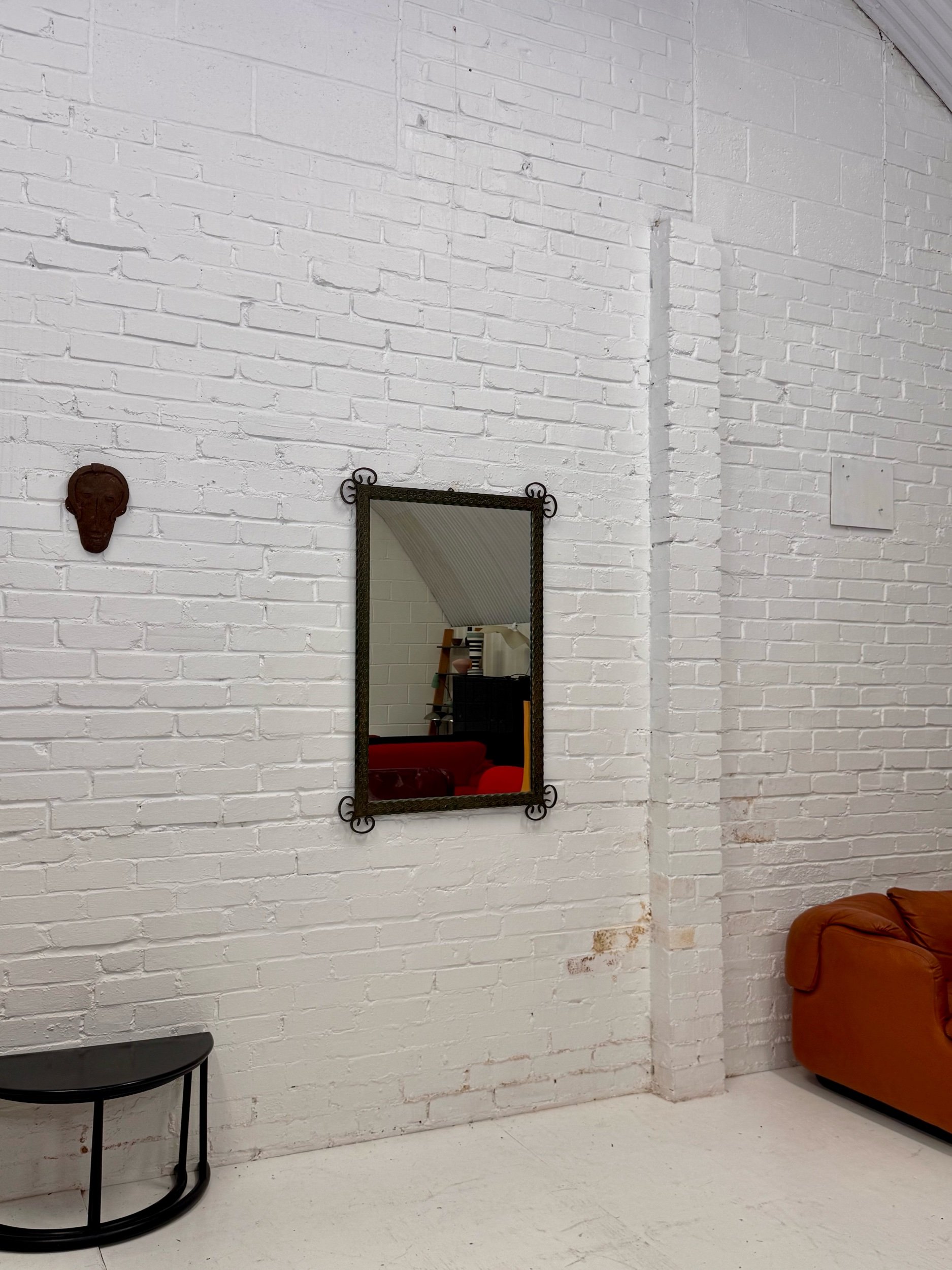 Large Vintage Wrought Iron Mirror