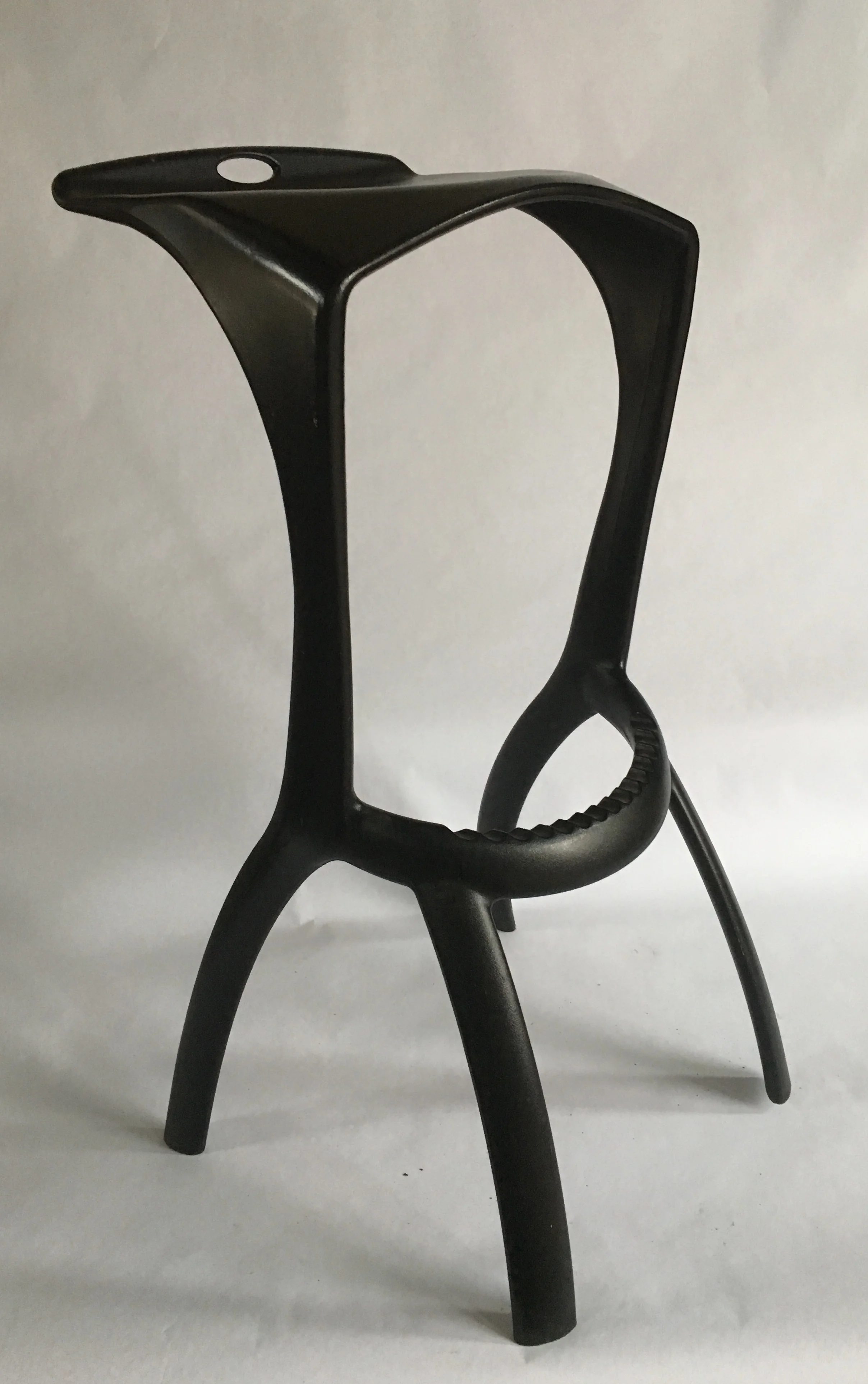 Black Contemporary Backless Stool