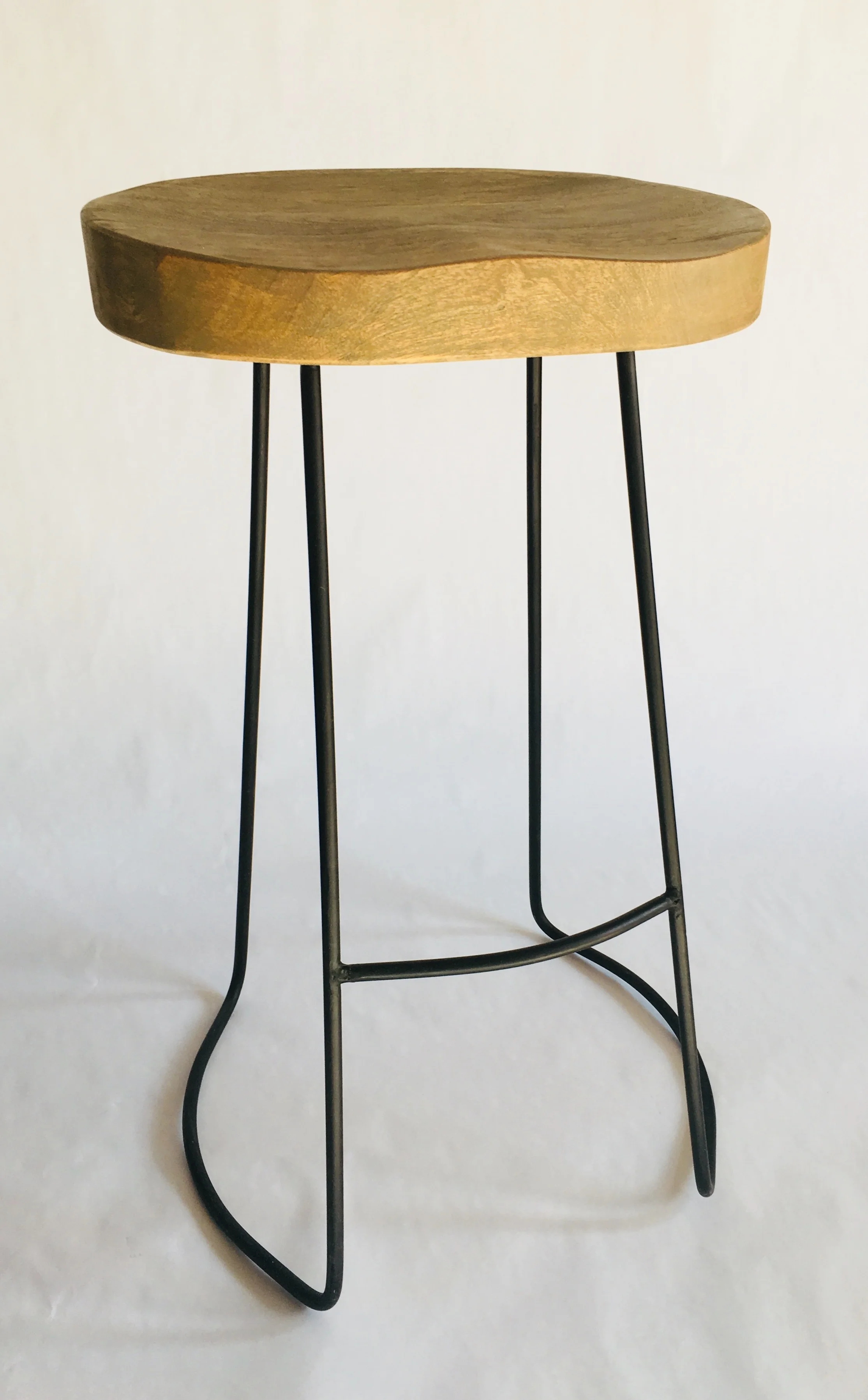 Wood Seat Backless Stool