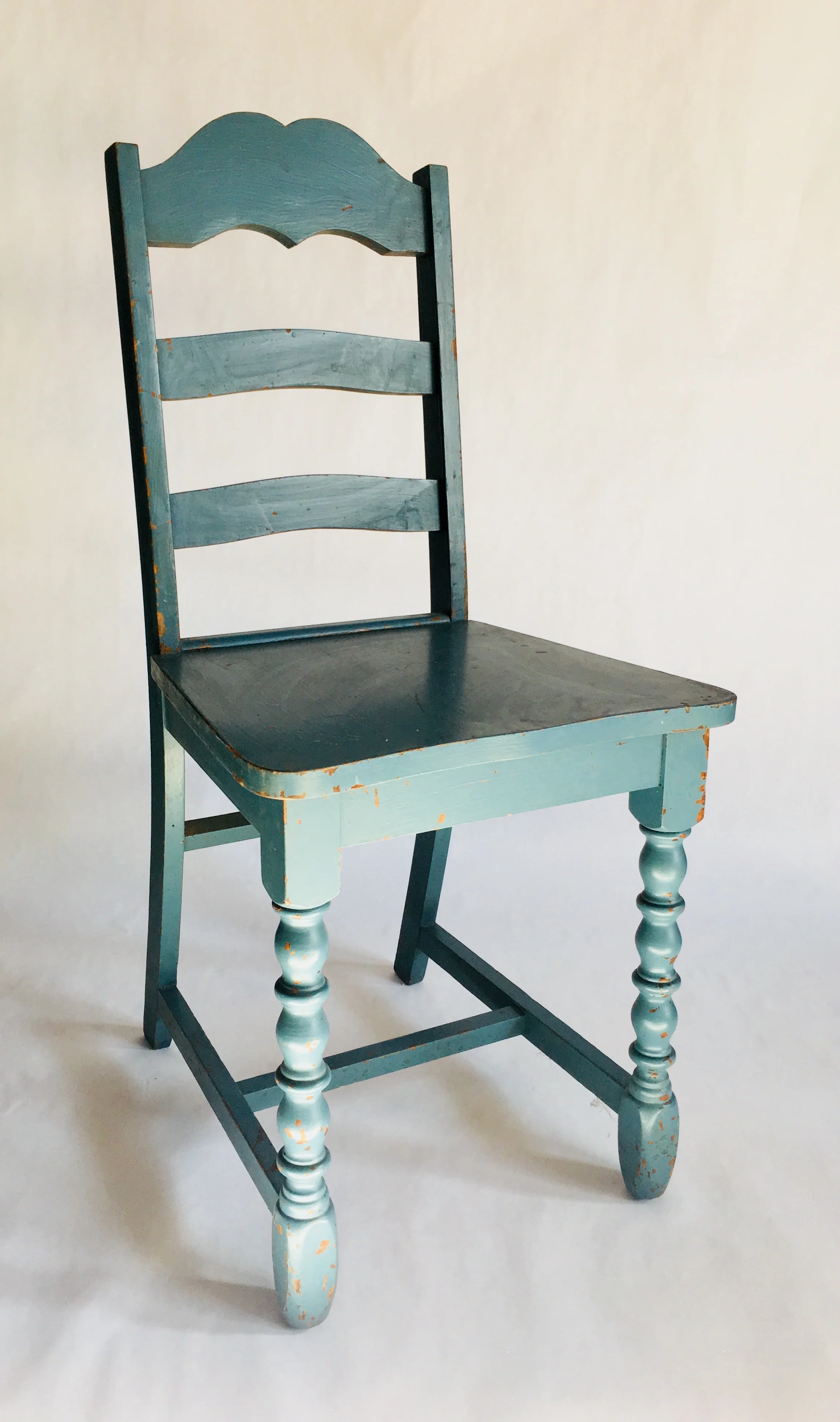 Blue Painted Wood Dining Chair Kyla Coburn Designs Commercial,  Restaurant, Hospitality
