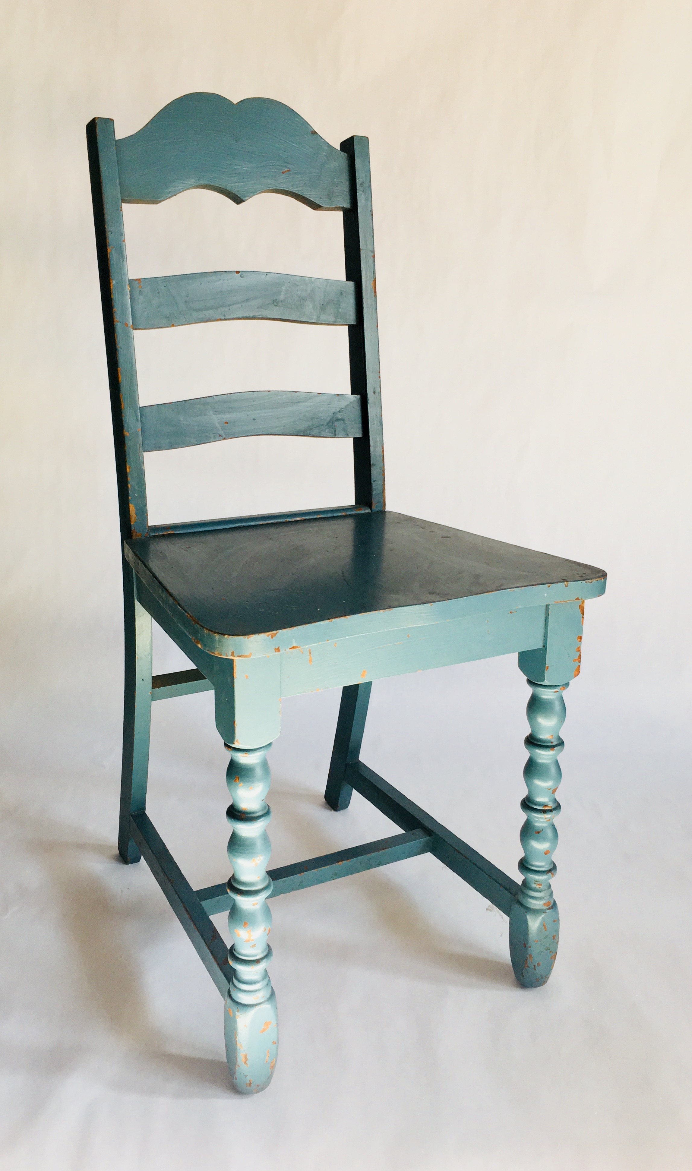 Blue Painted Wood Dining Chair Kyla Coburn Designs Commercial Restaurant Hospitality