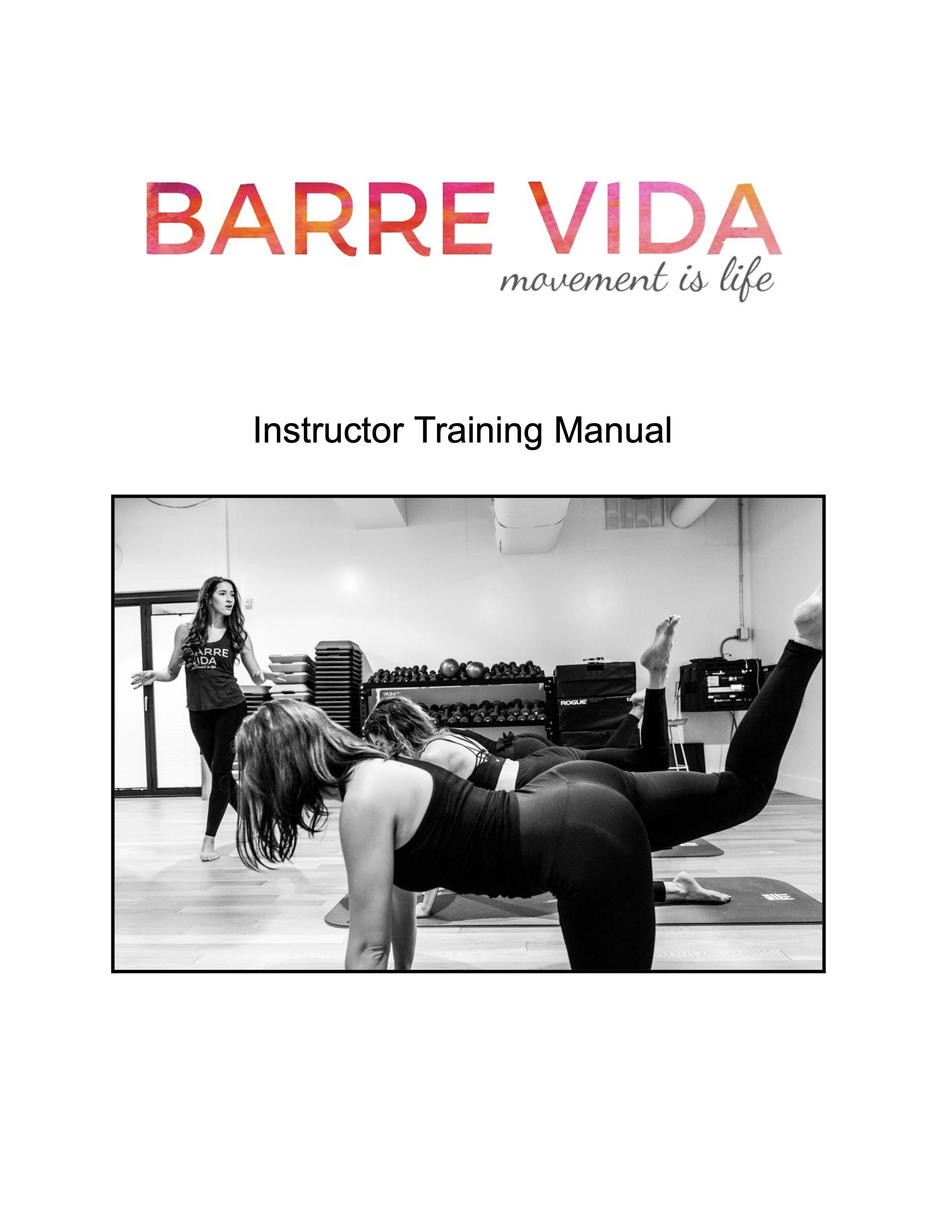 Barre Training Manual (Price includes Shipping and Tax for USA Residents)