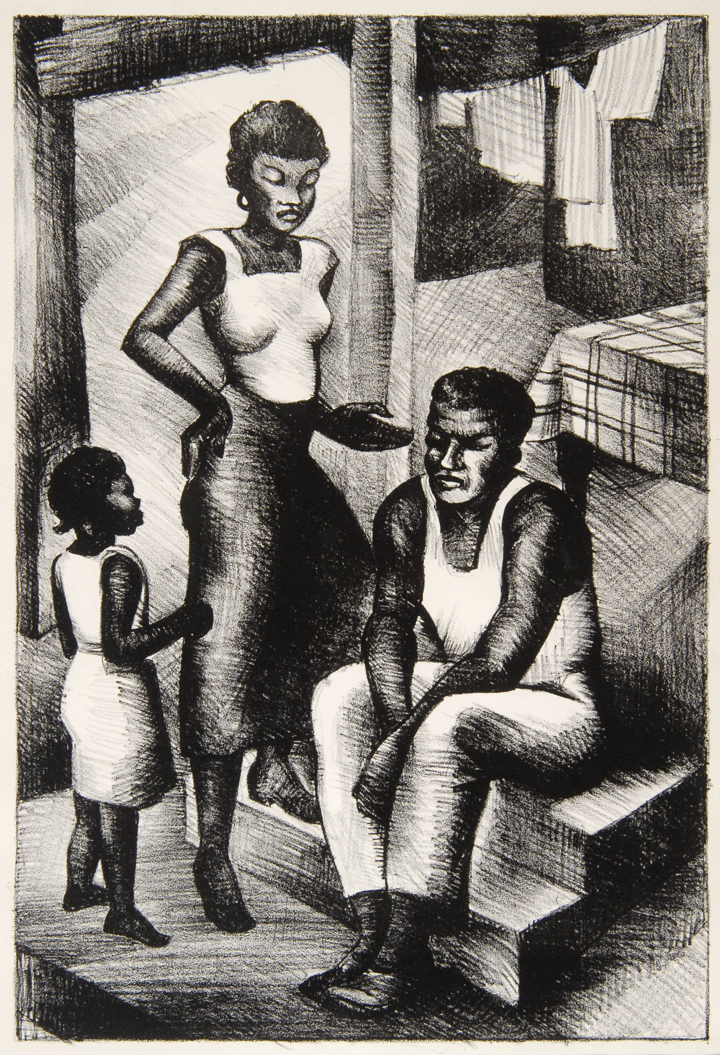  HILDA WILKERSON BROWN(1894-1981)  The Family , c. 1940 Lithograph Edition no.:&nbsp; Artist’s Proof Image size:&nbsp; 13-7/8 x 9-1/2 in.; Framed: 23-3/4 x 19 in. Courtesy of the Kelley Collection 