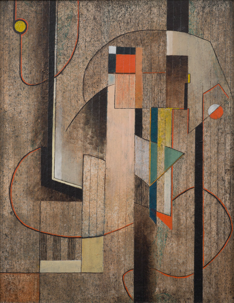   ROBERT PREUSSER  (American, 1919-1992),  Untitled , ca. 1940s, Oil on panel, Courtesy of the Albritton Collection 