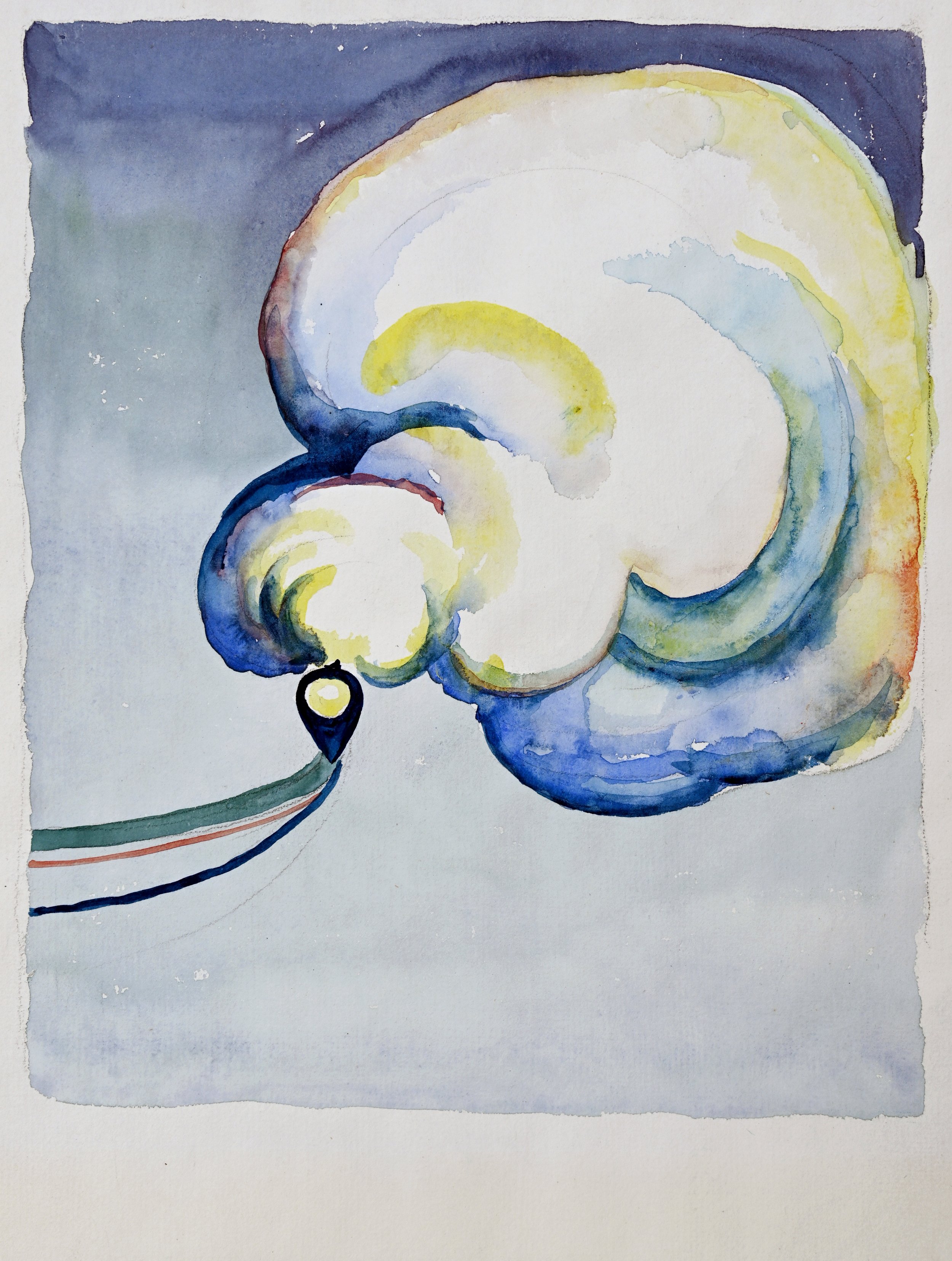   GEORGIA O’KEEFFE , (American, 1887-1986),  Train Coming in—Canyon, Texas , 1916, Watercolor on paper, 9 ¾ x 8 ¼ inches, Collection of the Amarillo Museum of Art, Purchased with funds from the National Endowment for the Arts, Amarillo Area Foundatio
