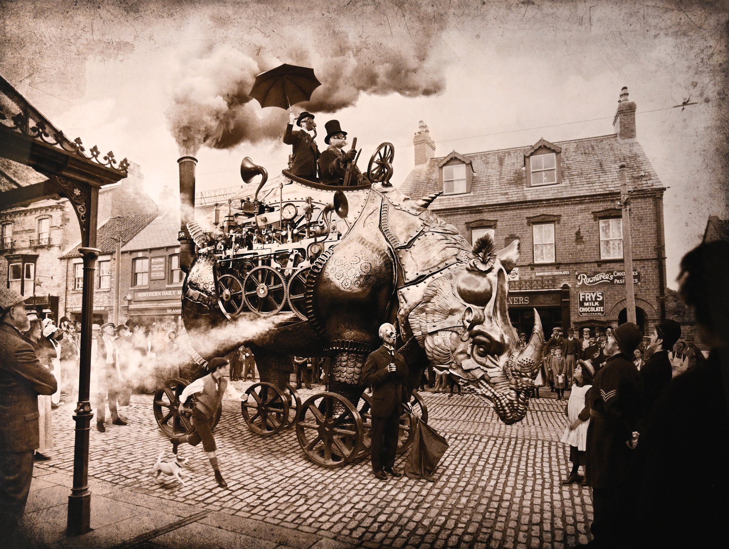   NICK SIMPSON ,&nbsp;(b. 1962, England),  The Astonishing Steam Rhinomotive , 2018, C-type archival print 