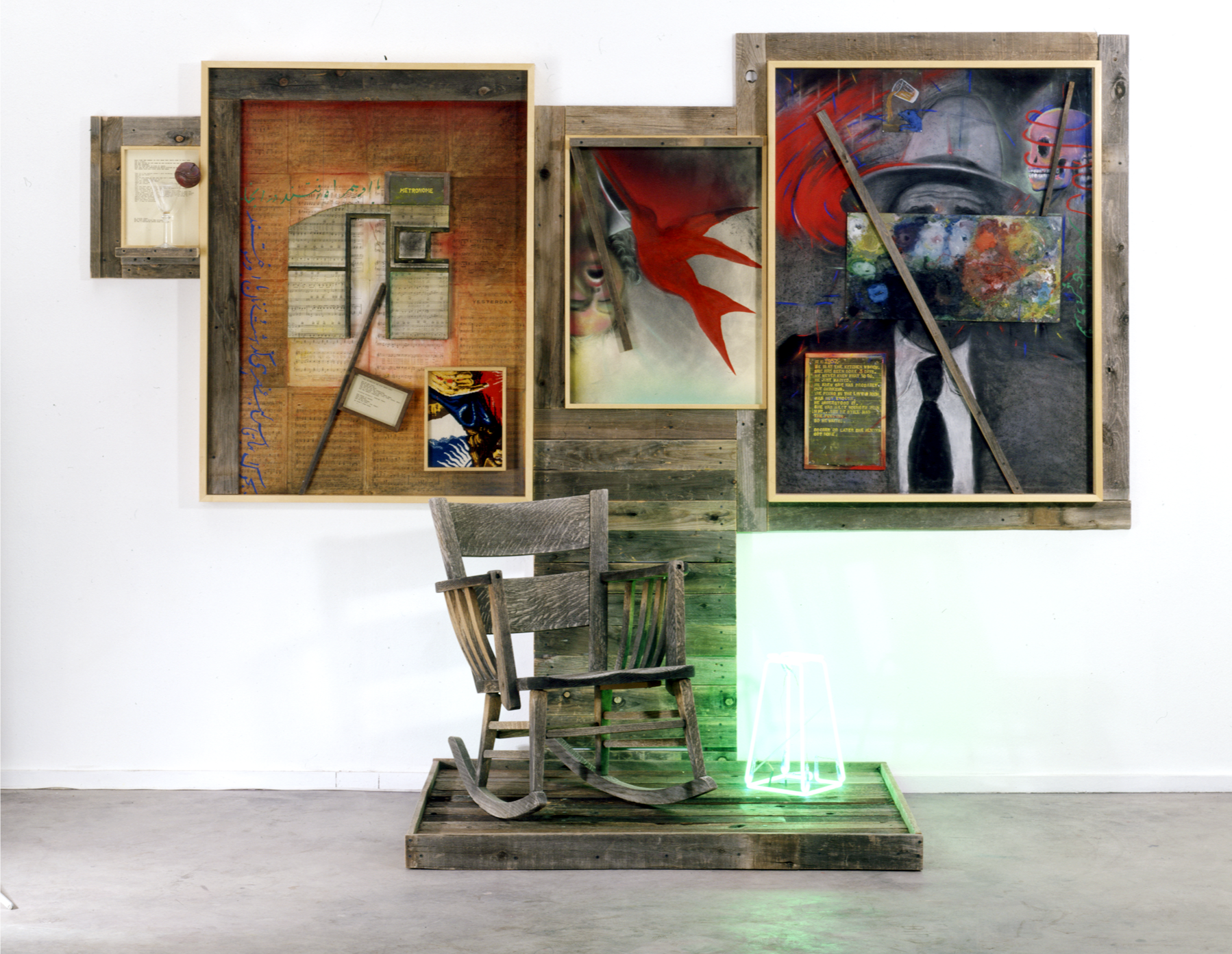   Terry Allen ,   Metronome ("Dugout" Stage III) , 2001,  mixed media assemblage, 85 x 115 1/4 x 39 1/2 in. 