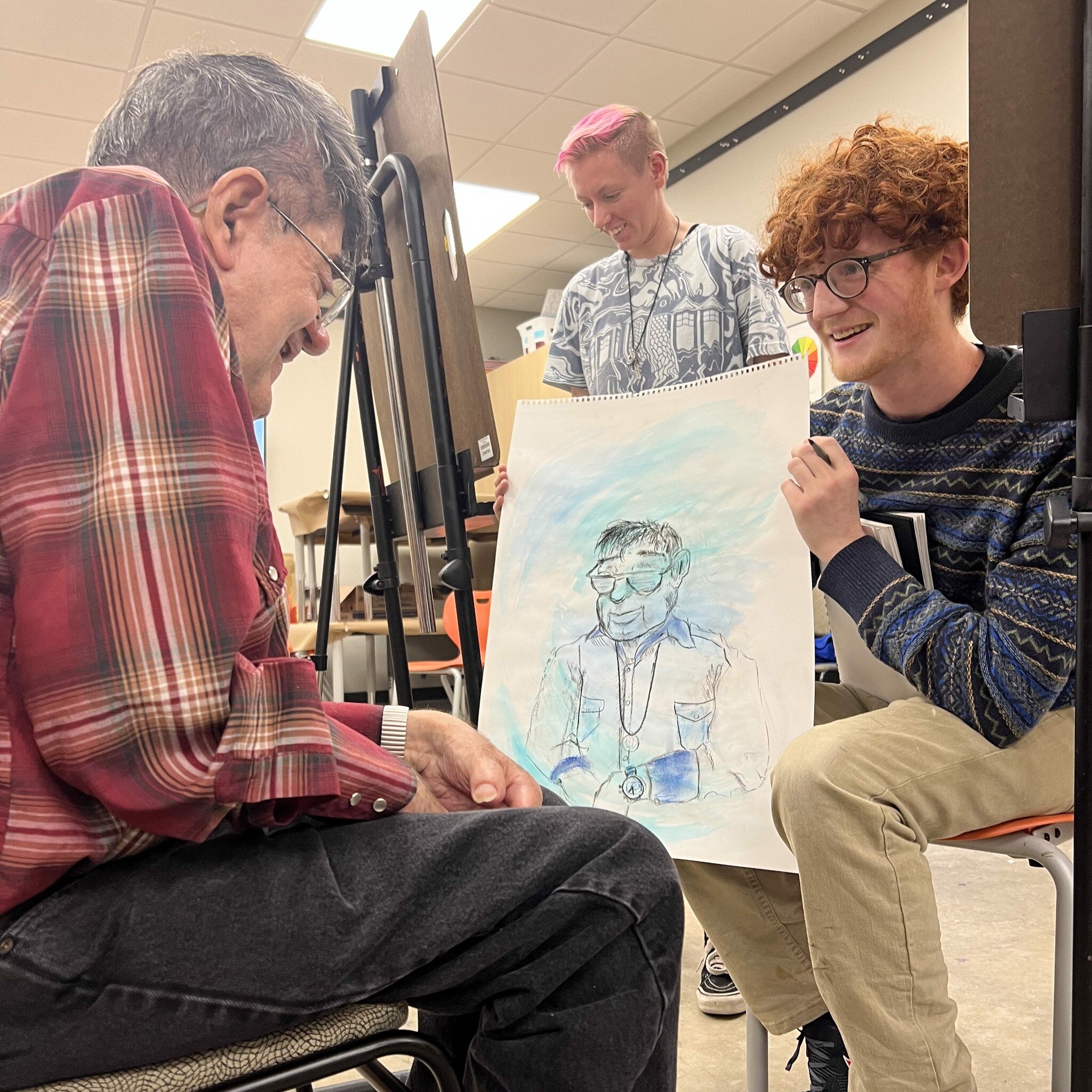 Captured moments of connection in a collaboration of Amarillo College art students and Jan Werner Adult Day Care. Thank you sweet seniors for sharing your stories and spreading your happiness! 
#amarillomuseumofart