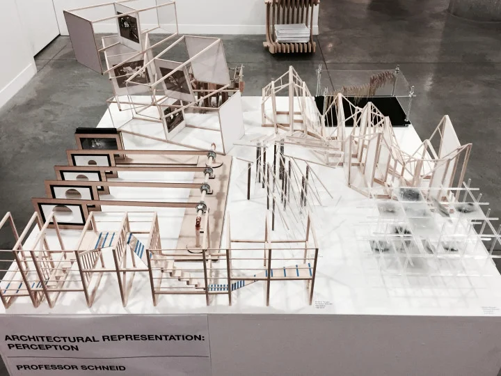 Final models produced by students in Irina’s Fall 2015 Barnard +Columbia Architecture introductory design studio: ‘Sight’ Specific. Photo: Irina Schneid
