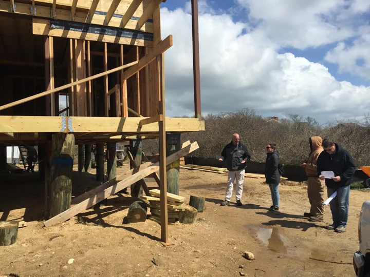 Jenny on site with Greg D’Angelo of Greg D’Angelo Construction, 2016