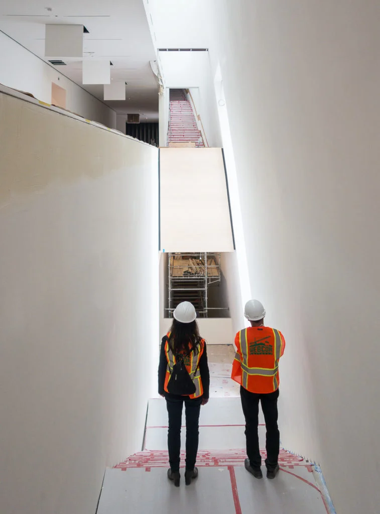 Elaine and Craig at the construction site of the San Francisco Museum of Modern Art