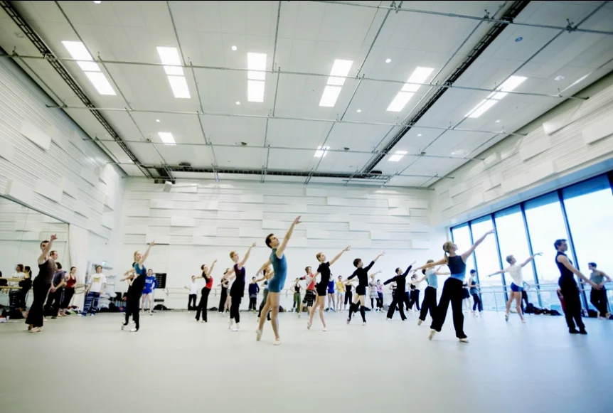 Dance rehearsal studios at the Oslo Opera House. Courtesy of Snohetta.