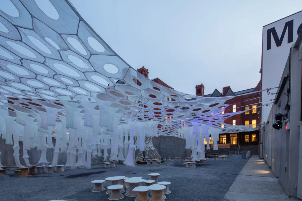 Lumen by Jenny Sabin Studio for The Museum of Modern Art and MoMA PS1’s Young Architects Program 2017. Photography by Pablo Enriquez
