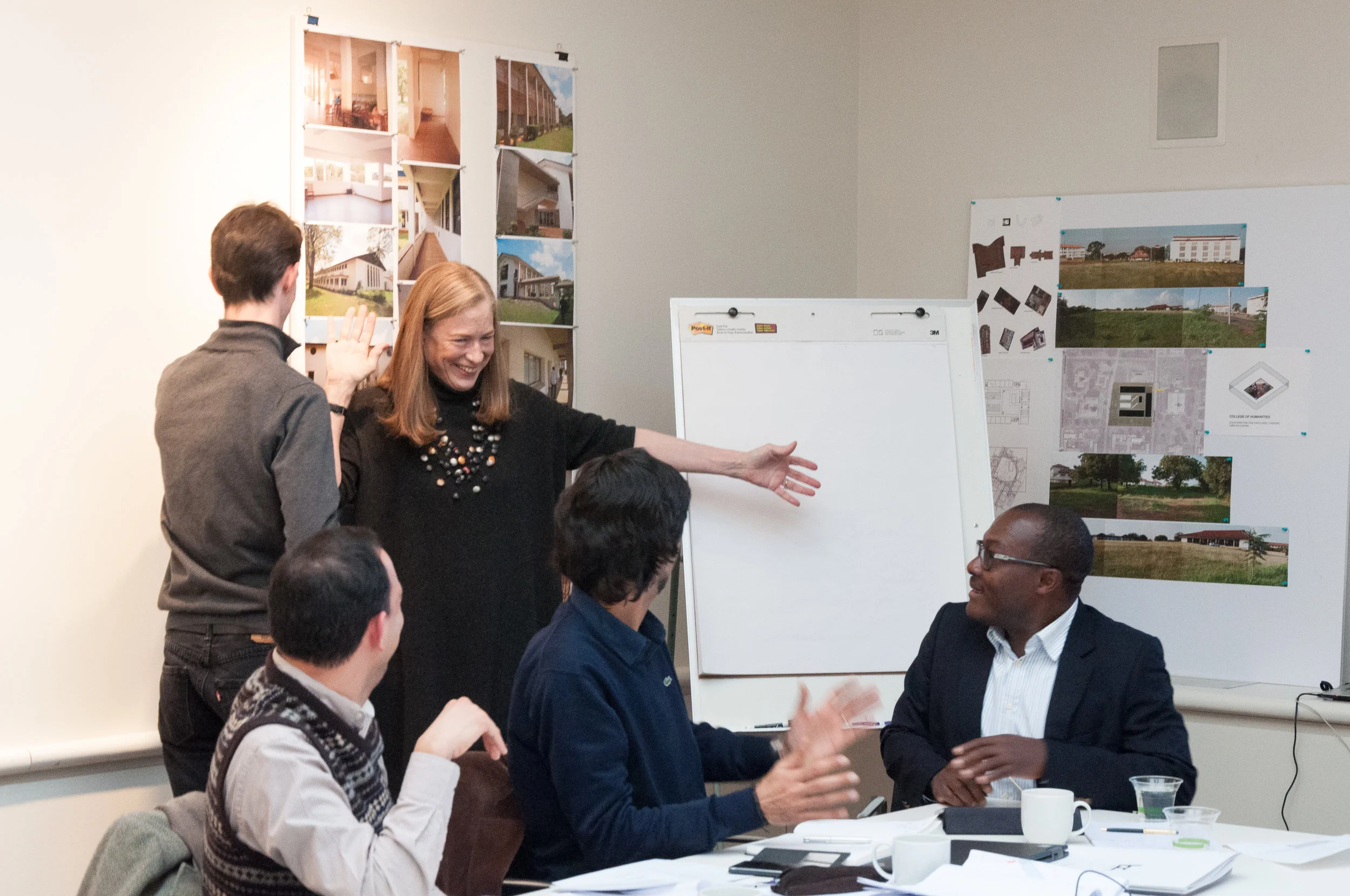 Sylvia Smith and team at a design meeting for a project in Ghana, courtesy of FXCollaborative