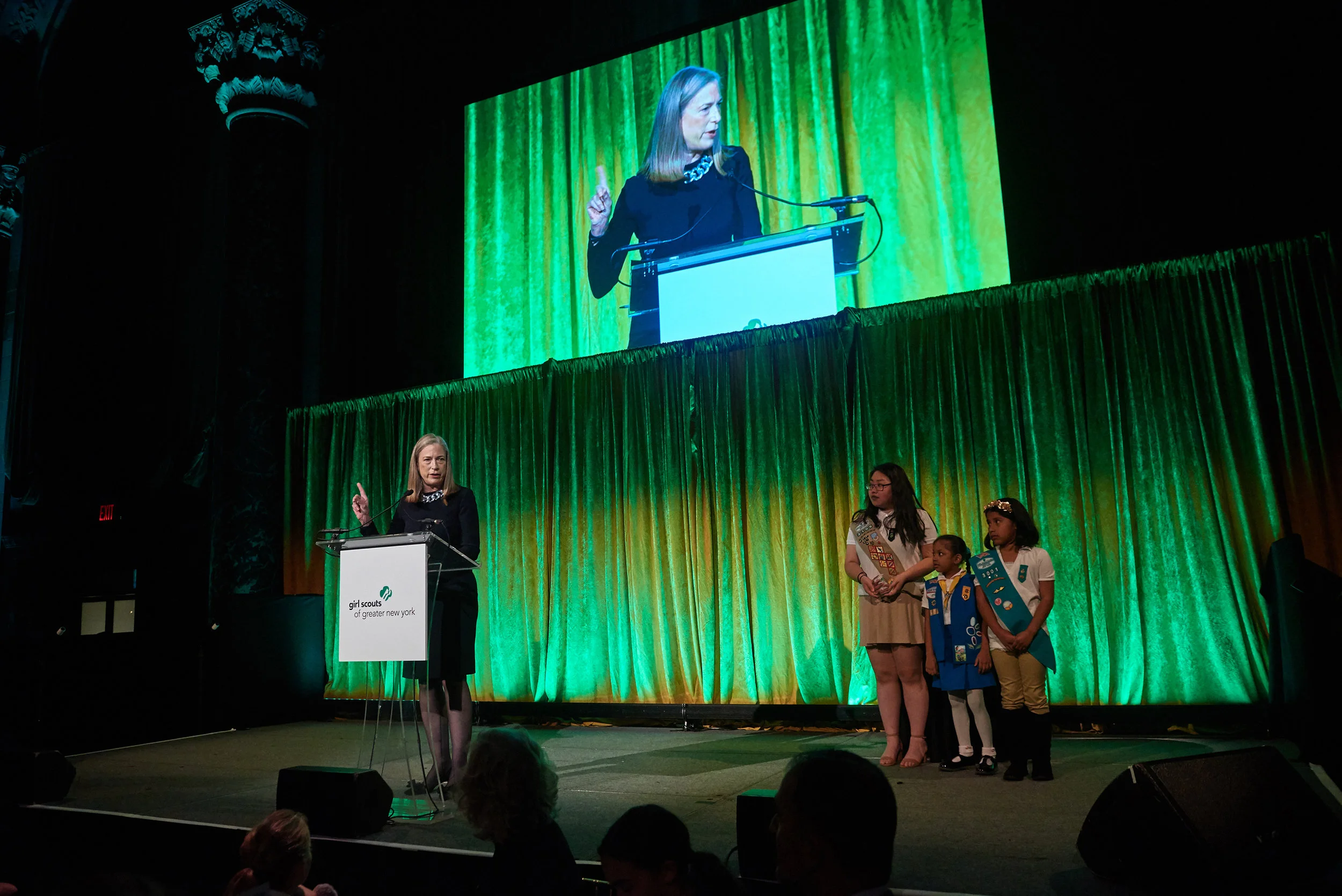 Sylvia accepting the Women of Distinction Award from the Girl Scouts of Greater New York