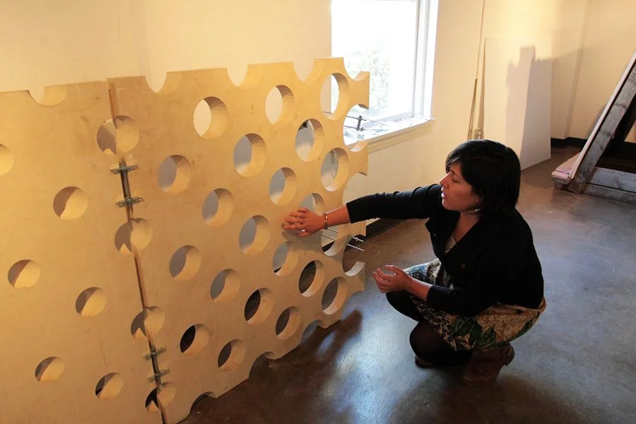 Sydney at the University of Texas at Austin School of Architecture Material Lab.