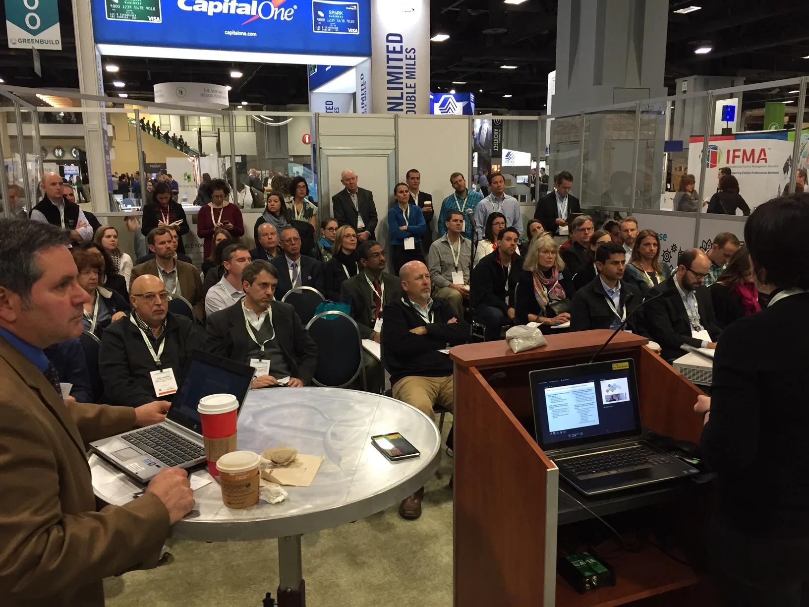 Sydney presenting at Green Build.