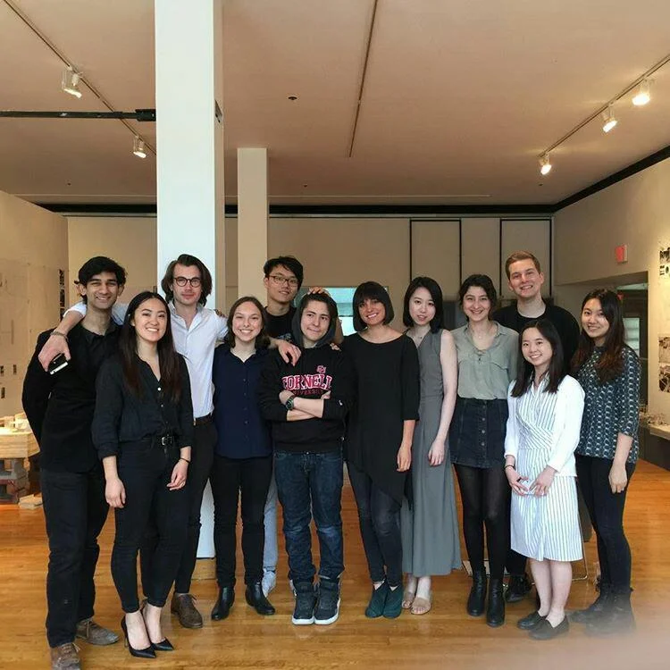 Isabel with her students at Cornell AAP's Spring 2017 Design II Final Review