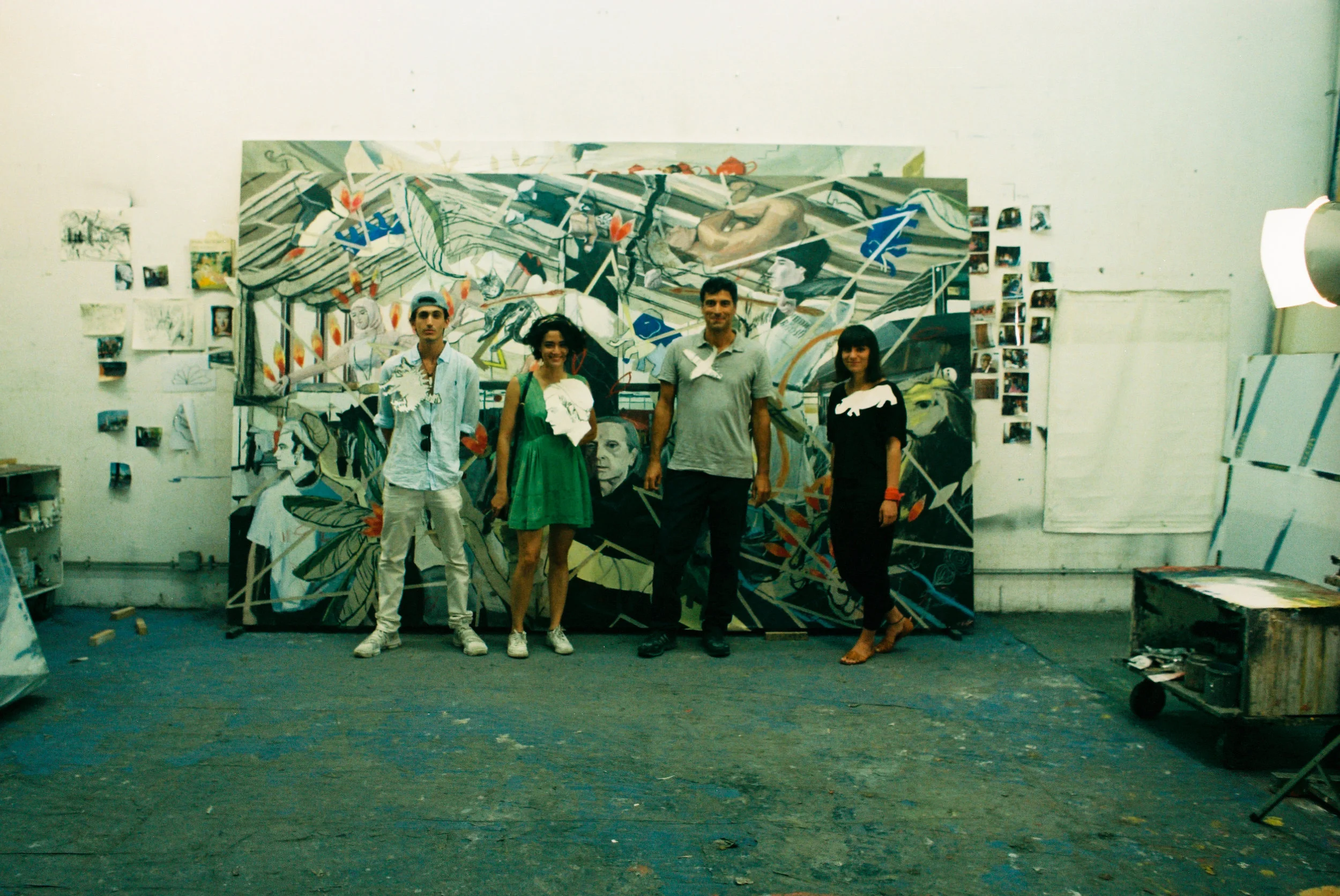 Isabel on a visit to Luca Padroni's painting studio, Rome 2017 