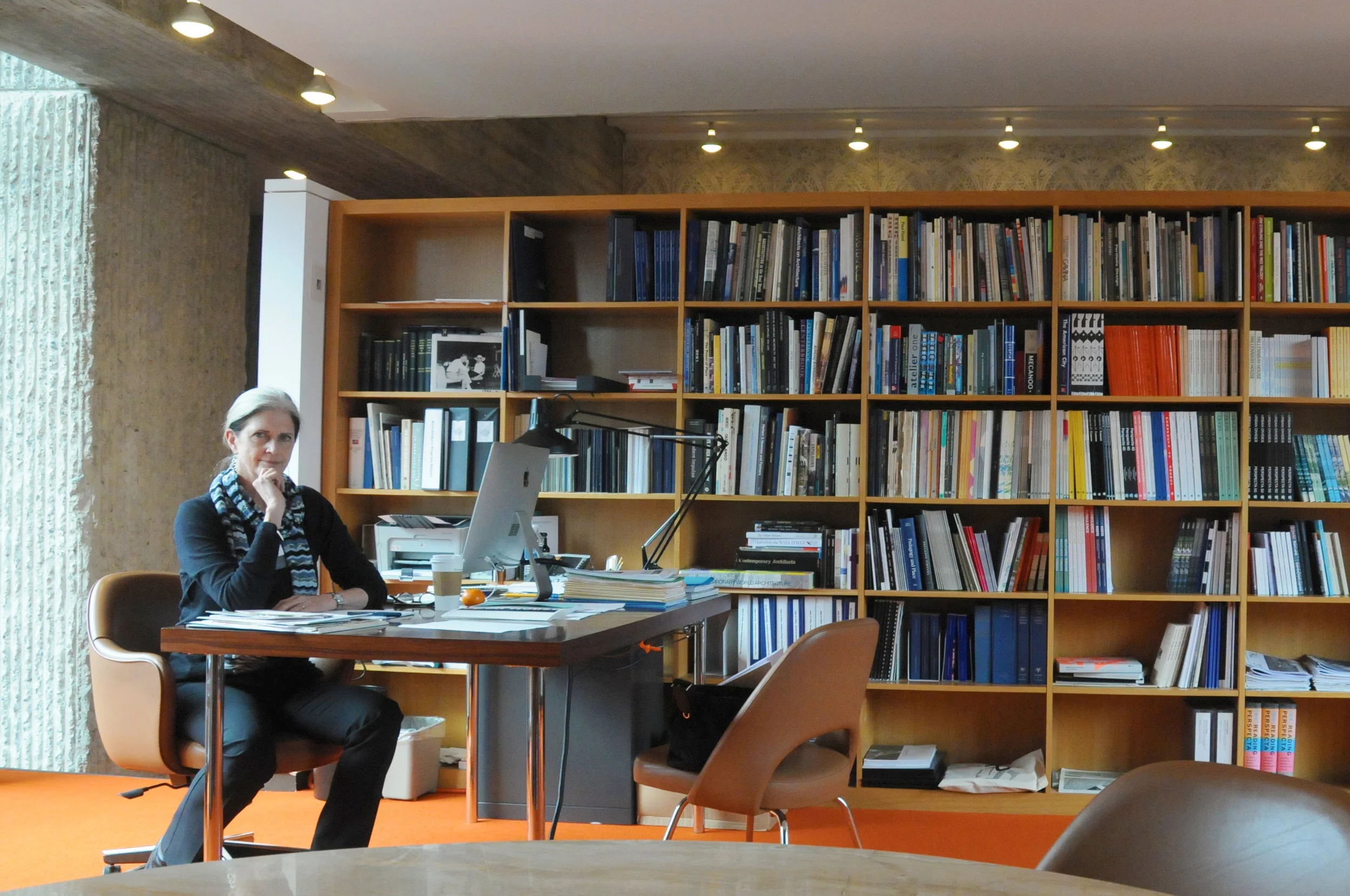 Deborah in the Dean's Office at the Yale School of Architecture.
