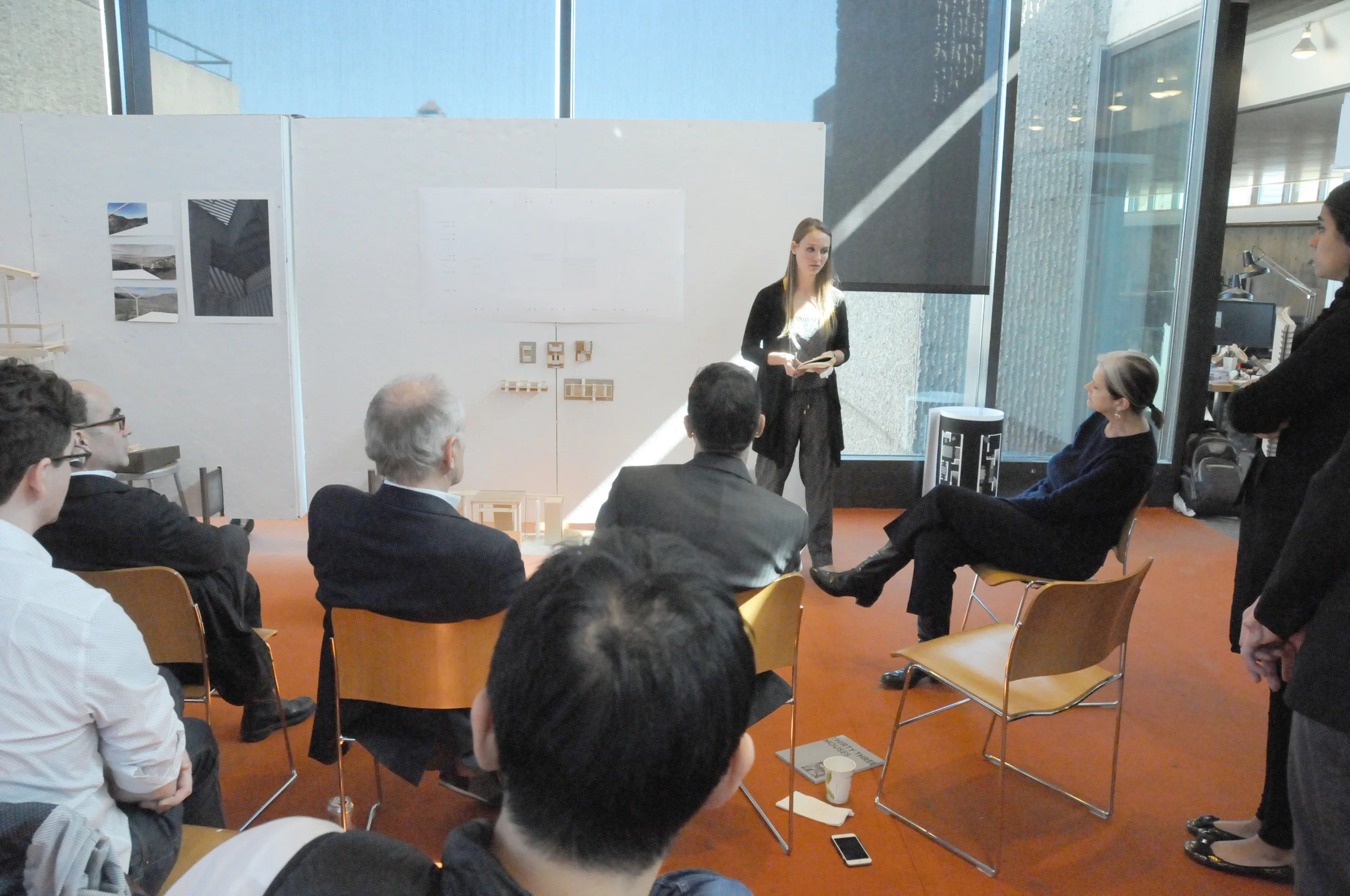 Deborah on a final review at the Yale School of Architecture
