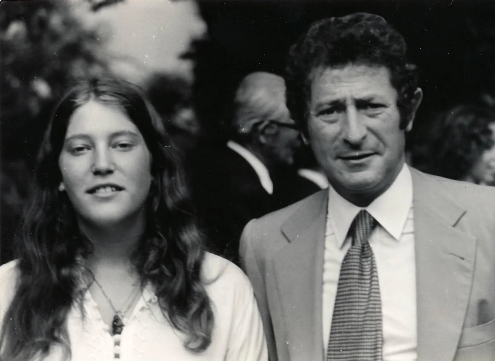 Andrea with her father in May 1973 at her high school graduation from TASIS (The American School in Switzerland) in Lugano.