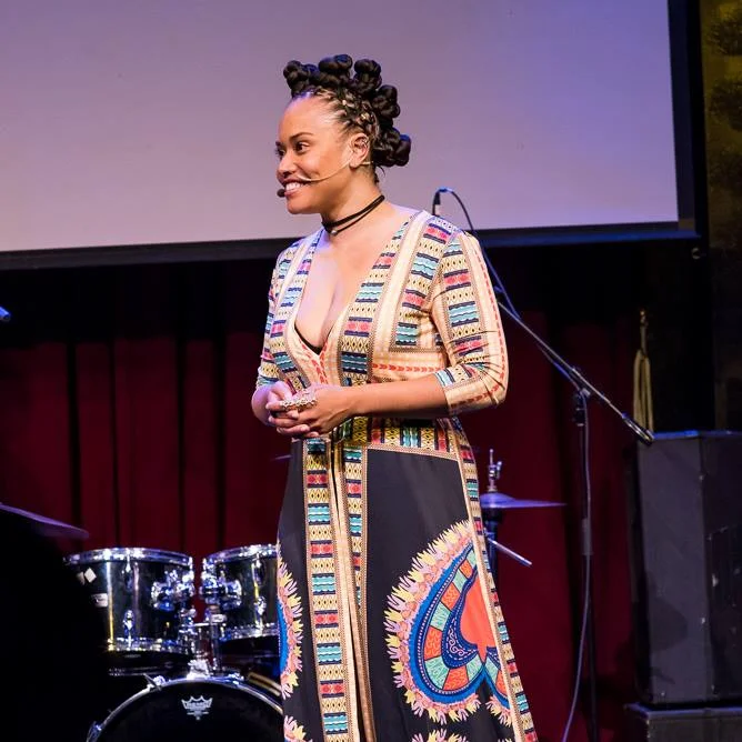 Jha D hosting EN-ER-GY, her annual showcase of Boston-based talent, 2017.