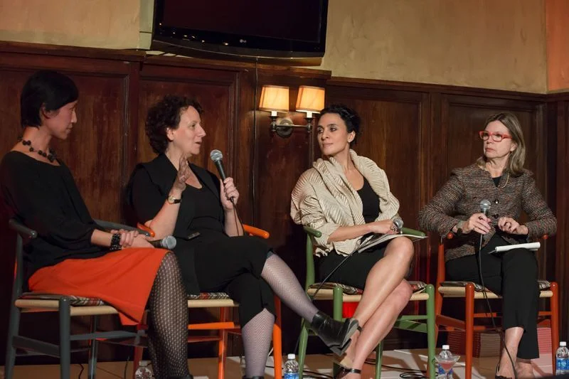 Panel at the architecture film festival with Cathleen McGuigan, Hana Kassem, Claire Weisz, and Mimi Hoang.